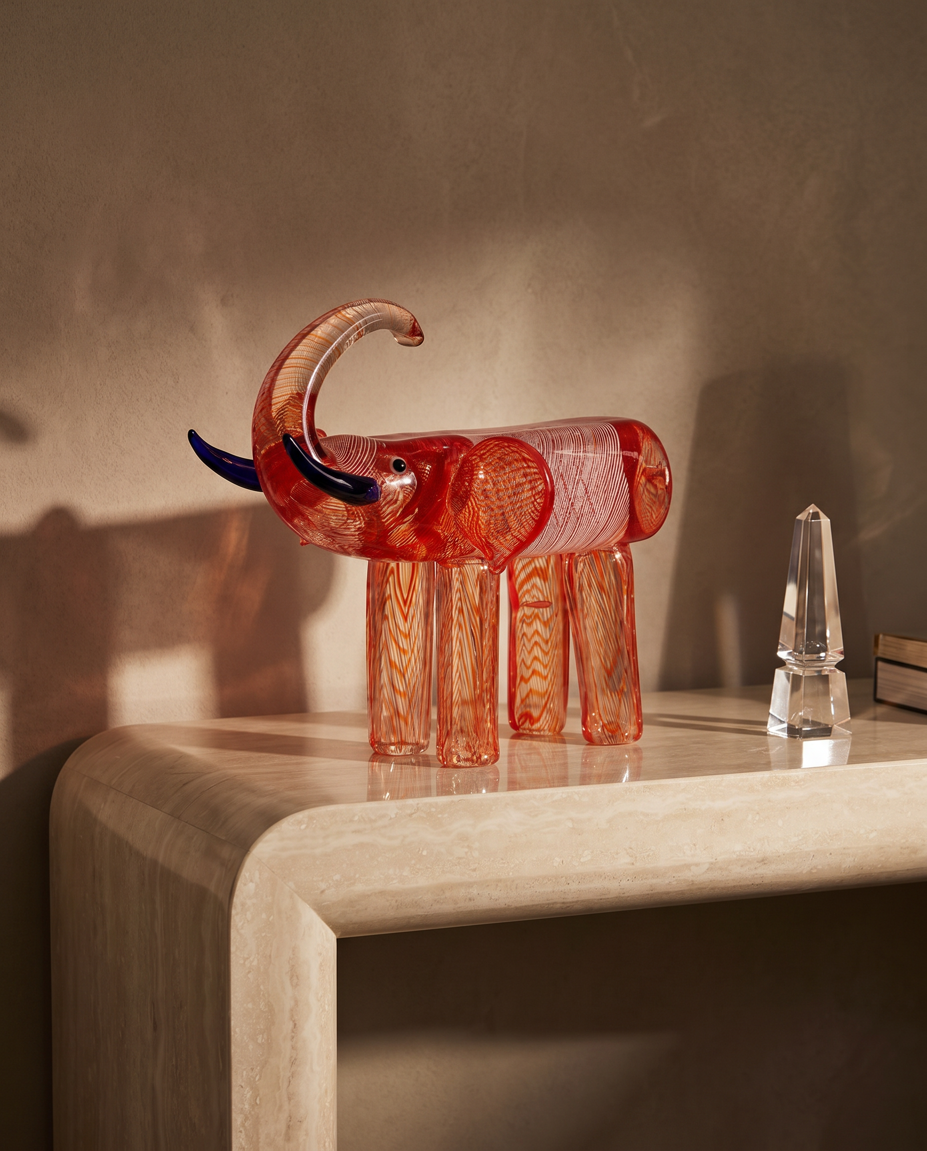 Glidara Crystal Glass Elephant Decor