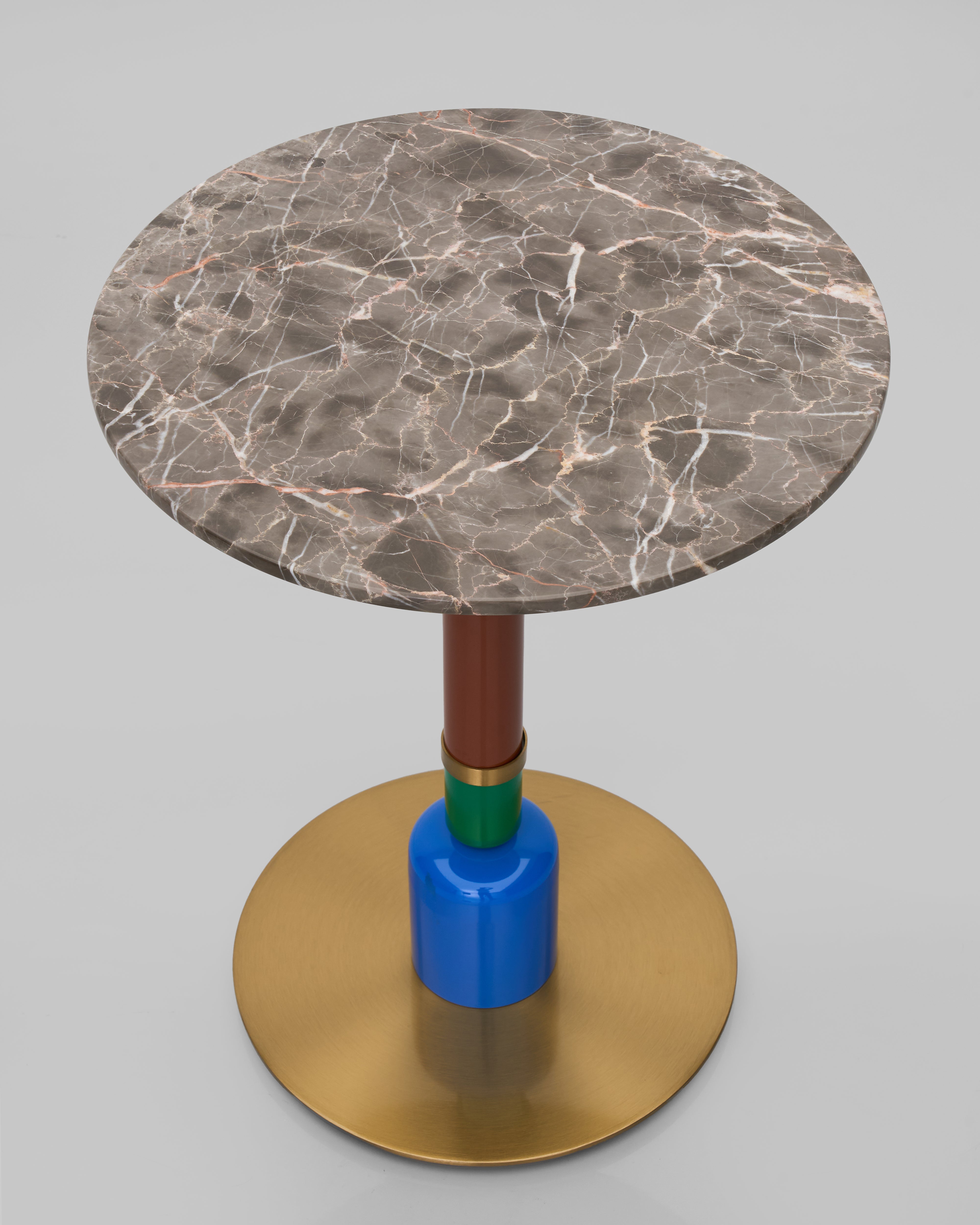 Close-up of Elle Pillar Side Table showing premium material finish and subtle color gradient