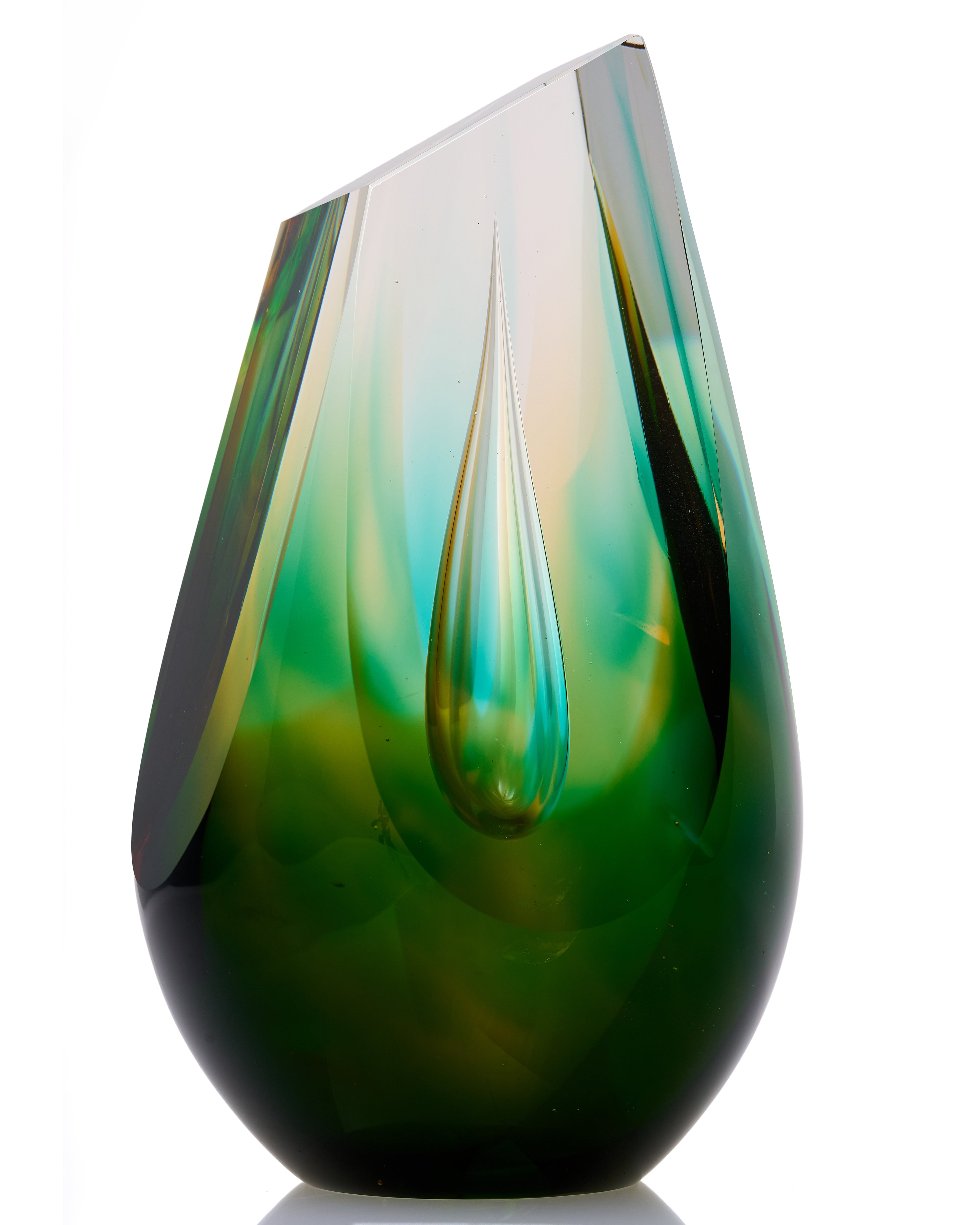 Emerald Jade Crystal Cut Decor