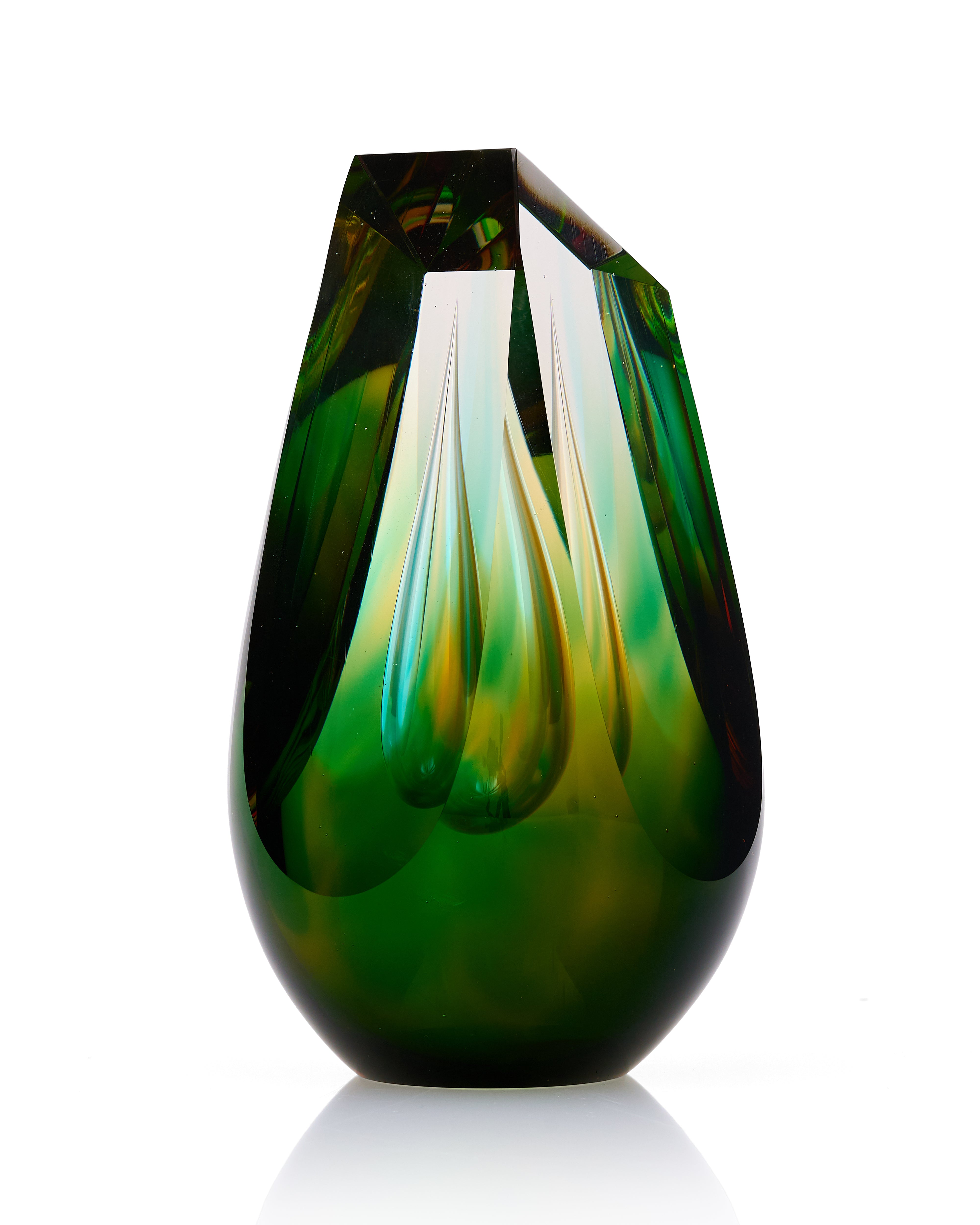 Emerald Jade Crystal Cut Decor