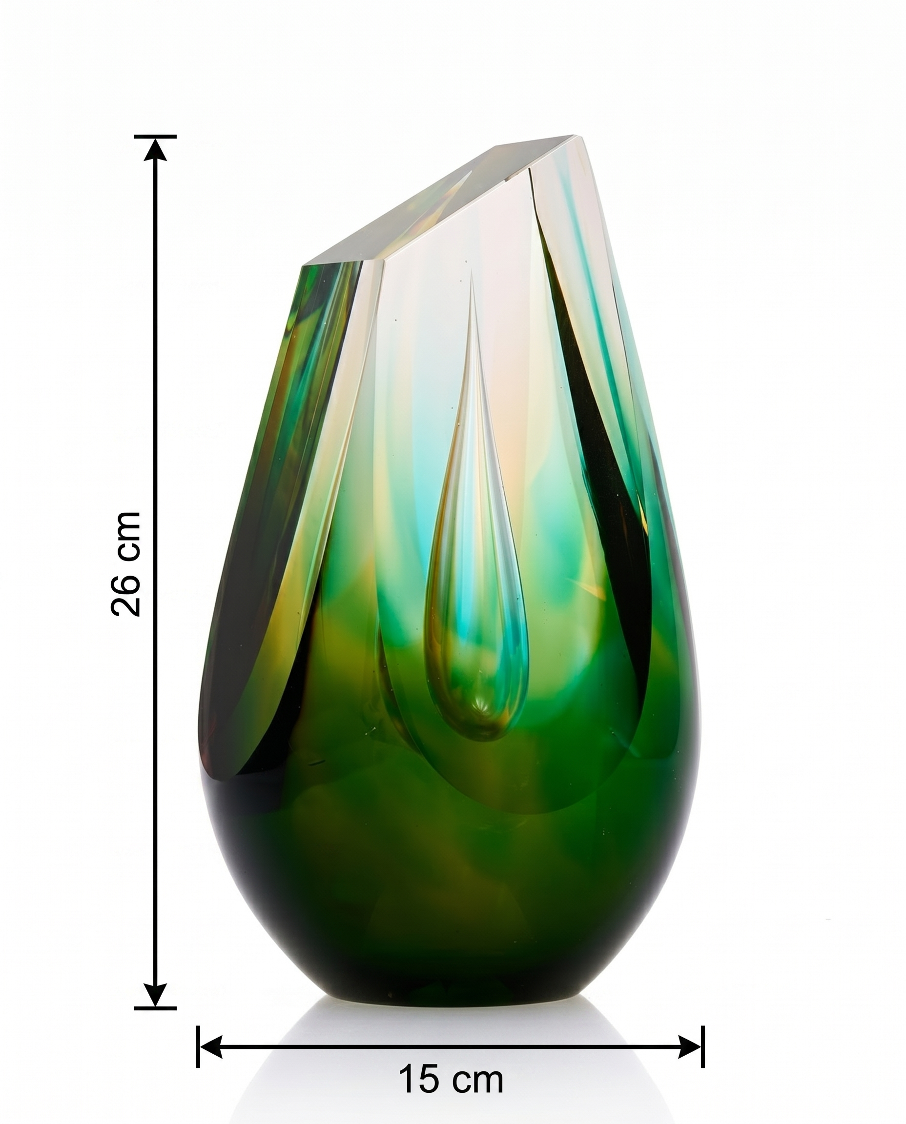 Emerald Jade Crystal Cut Decor