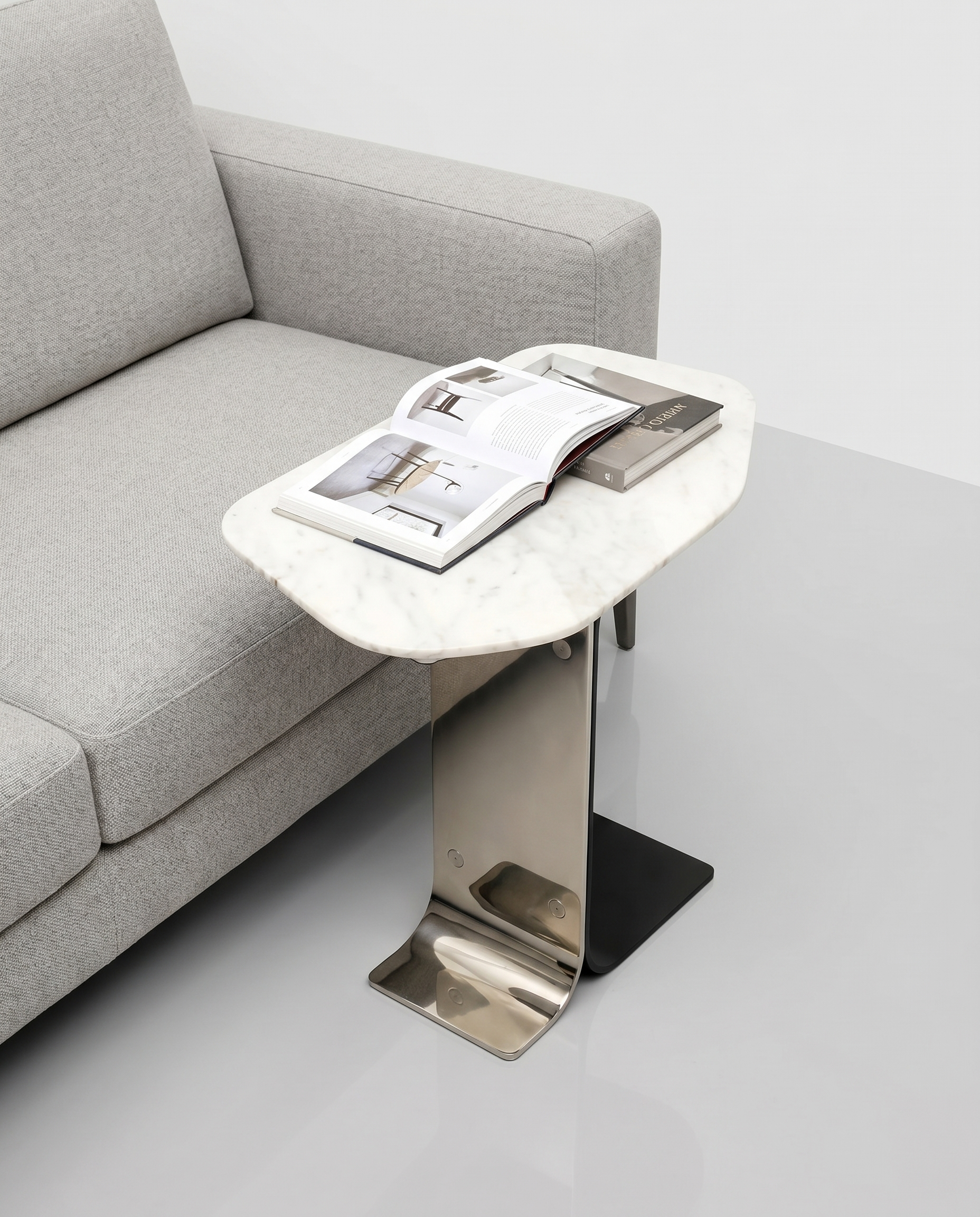 Enduro White Marble Side Table