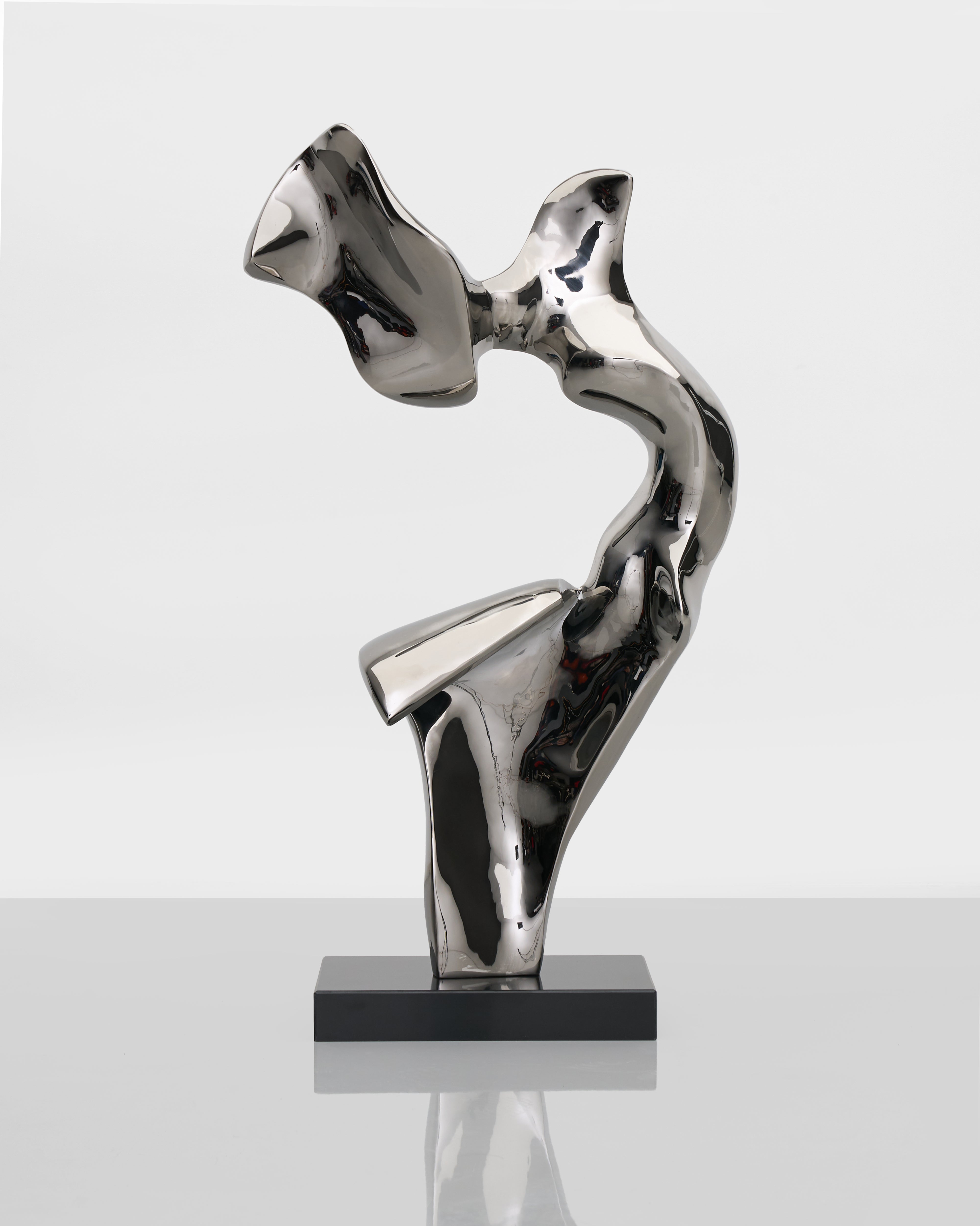 Detailed texture and finish of Eternal Silver Sculpture showing premium craftsmanship and contemporary design