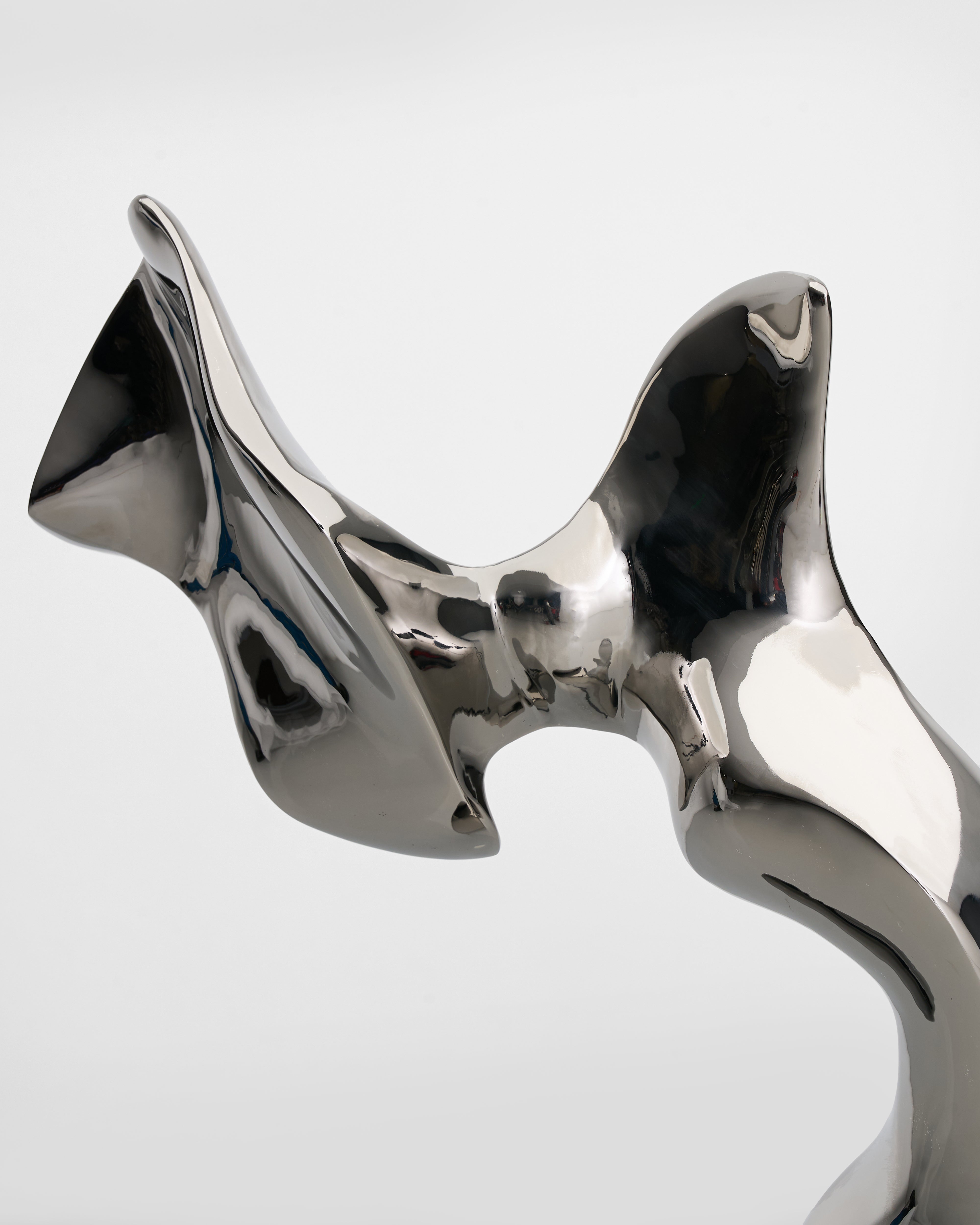 Detailed texture and finish of Eternal Silver Sculpture showing premium craftsmanship and contemporary design