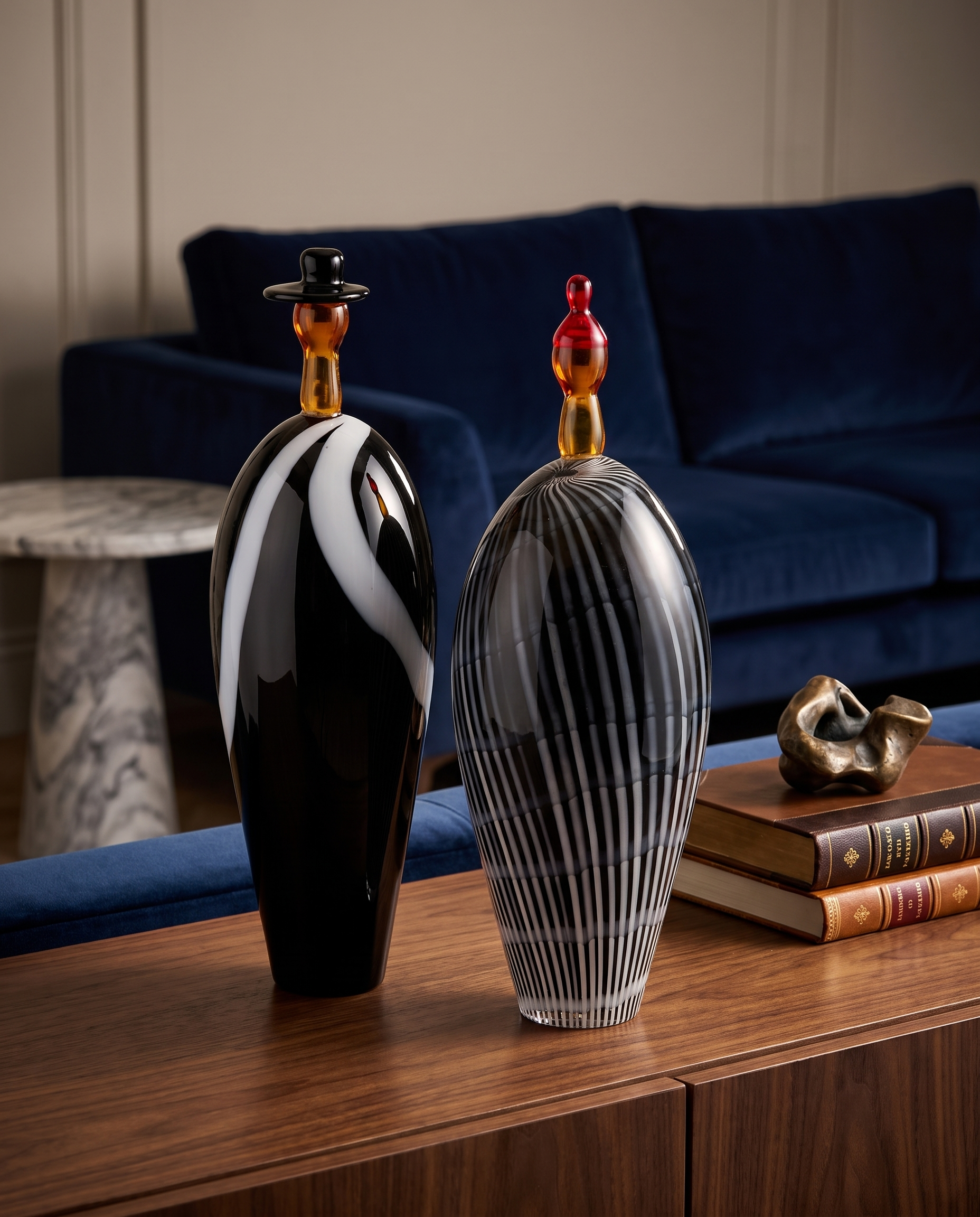 Eternal Bond Black Crsytal Glass Decor