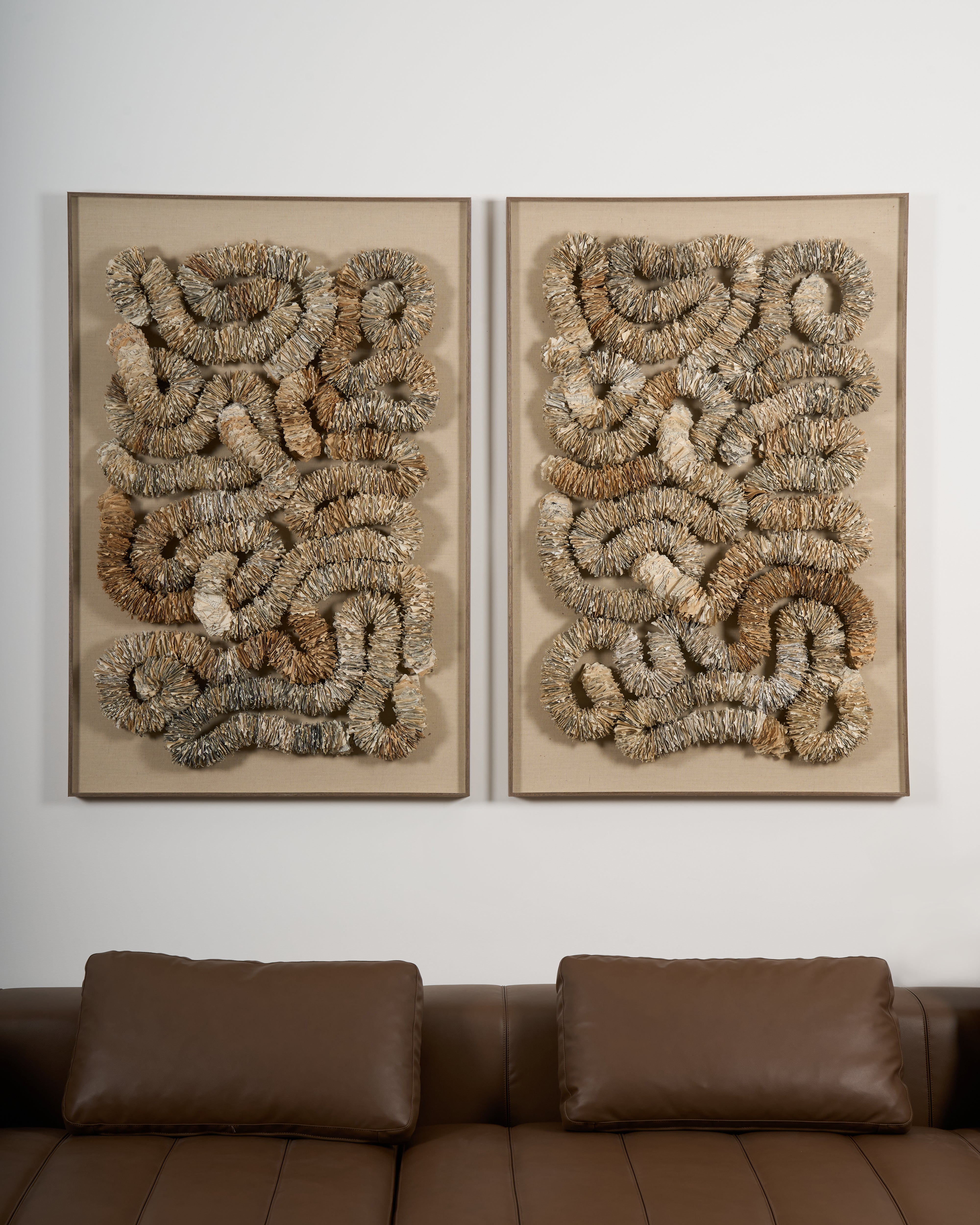 Eternity hand formed paper wall art with solid frame luxury decor accent featuring sculptural texture and refined craftsmanship
