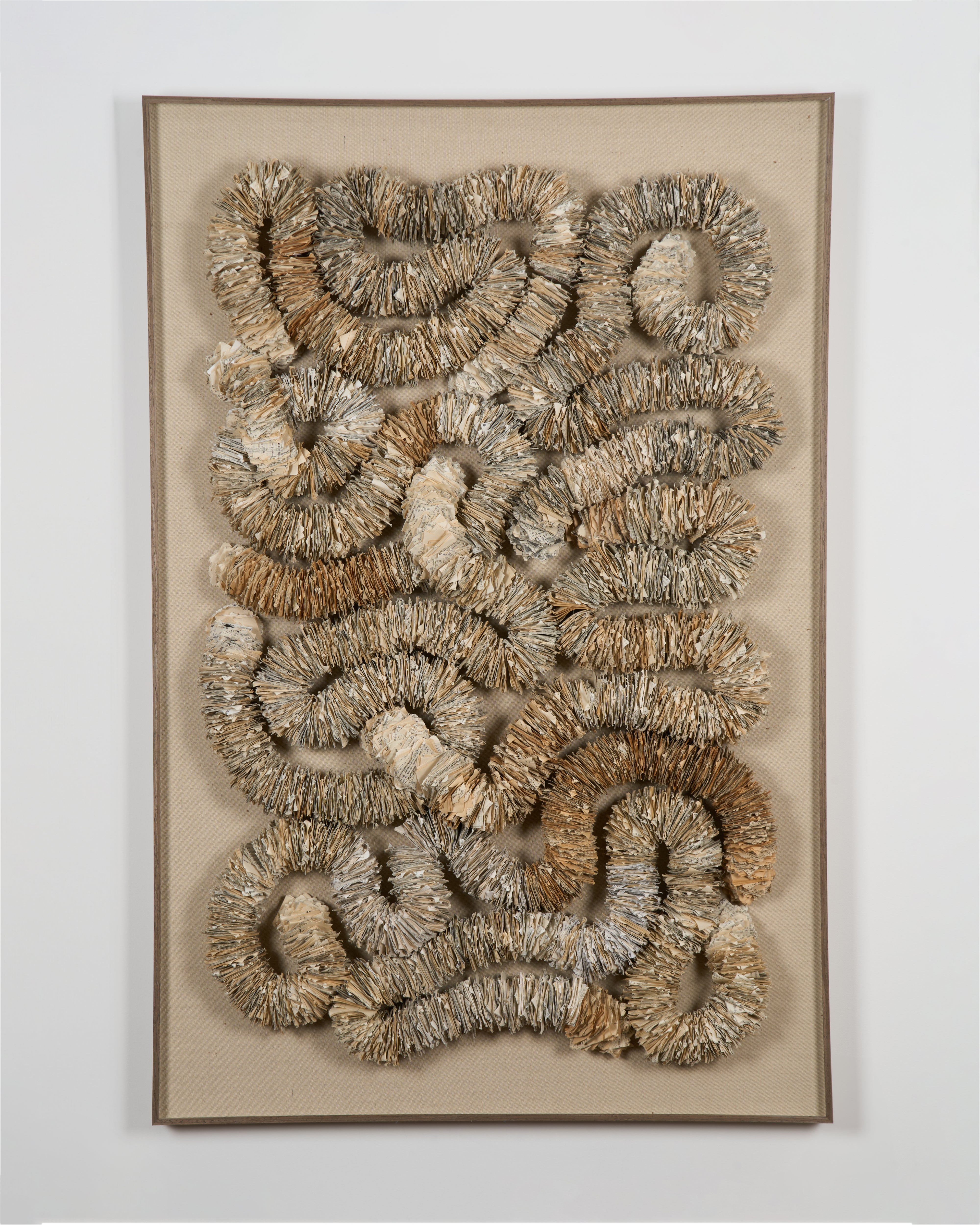Side view of Eternity hand formed paper wall art highlighting layered depth and premium solid frame finish