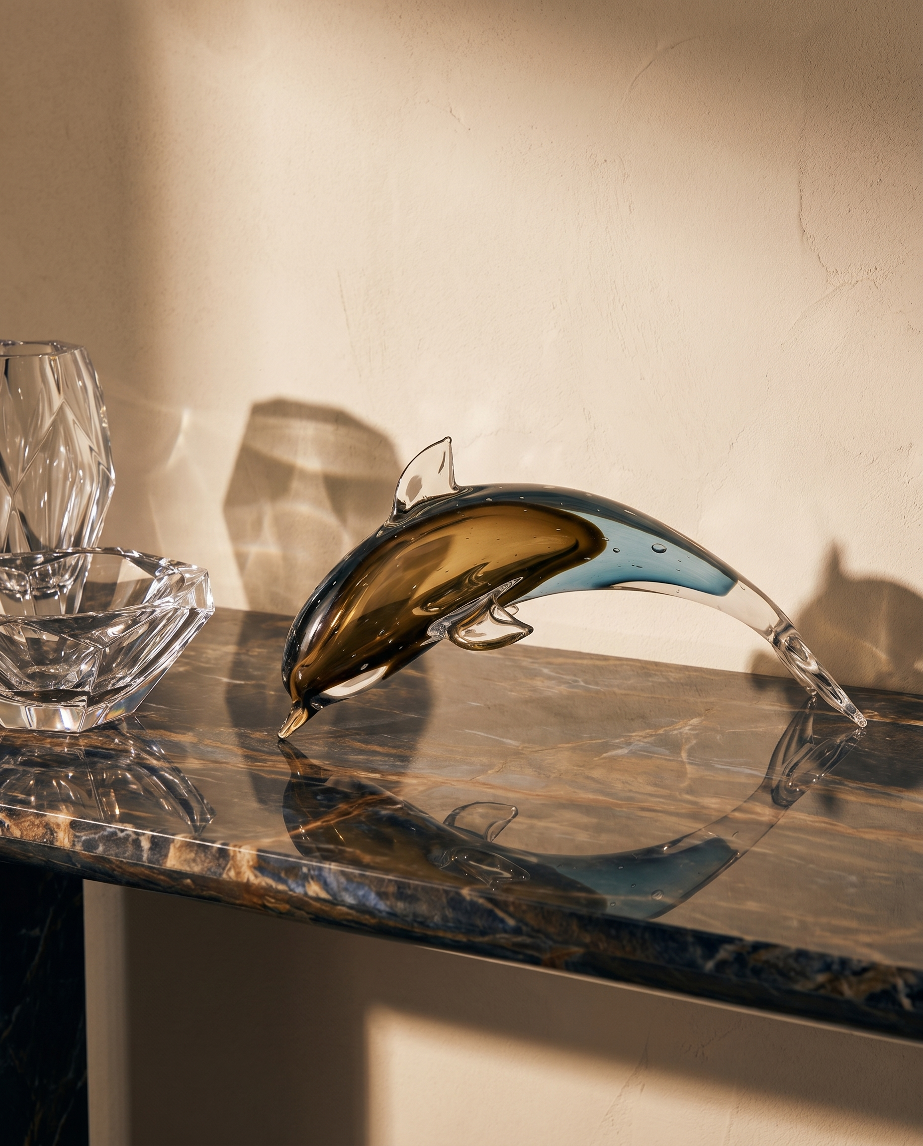 Orphia Crystal Glass Brown Fish Decor