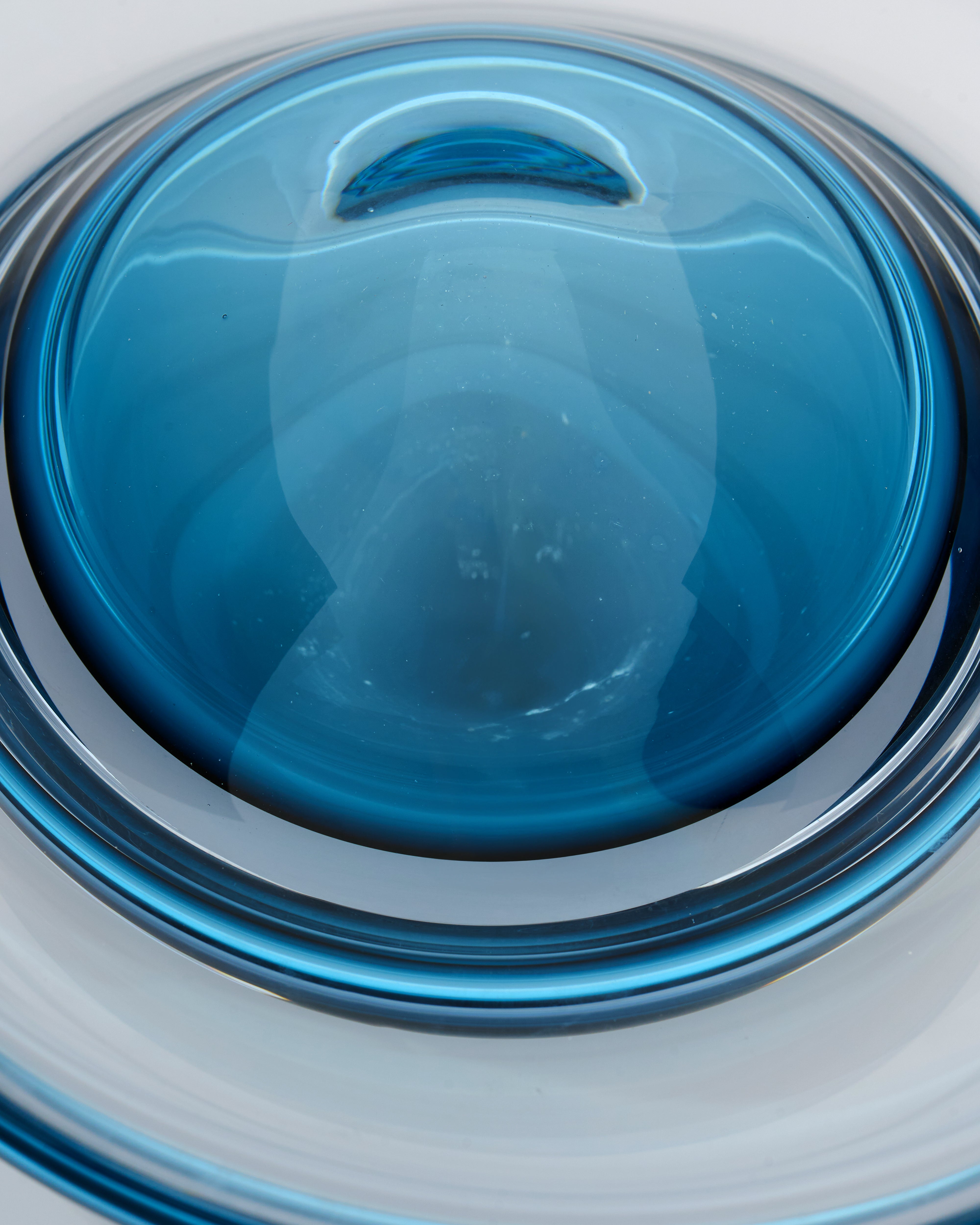 Detailed view of Fruity Platter Glass Decor emphasizing sculptural curves and luxury glass finish