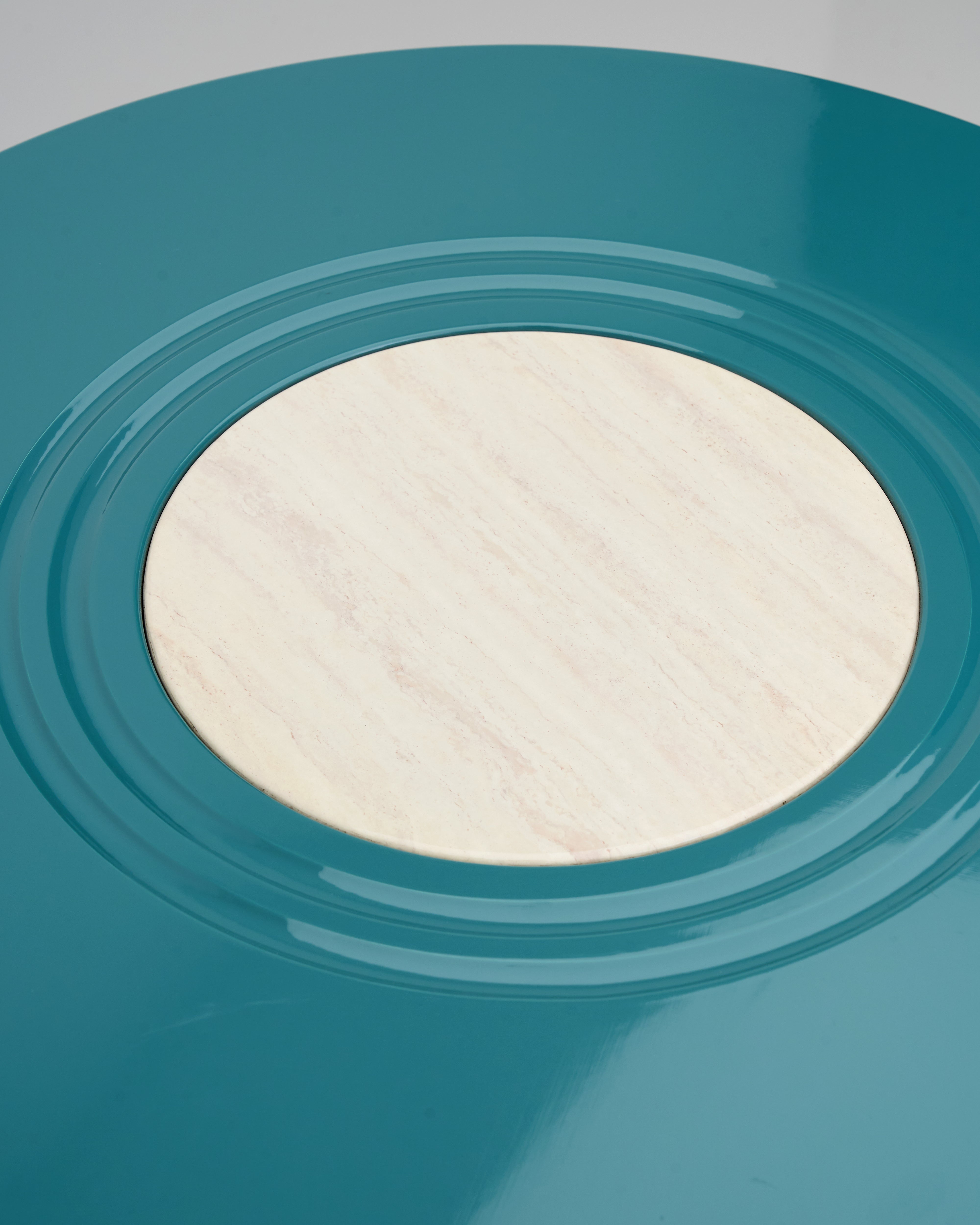 Detailed view of Generica Dual Round Side Table emphasizing round surfaces and refined craftsmanship