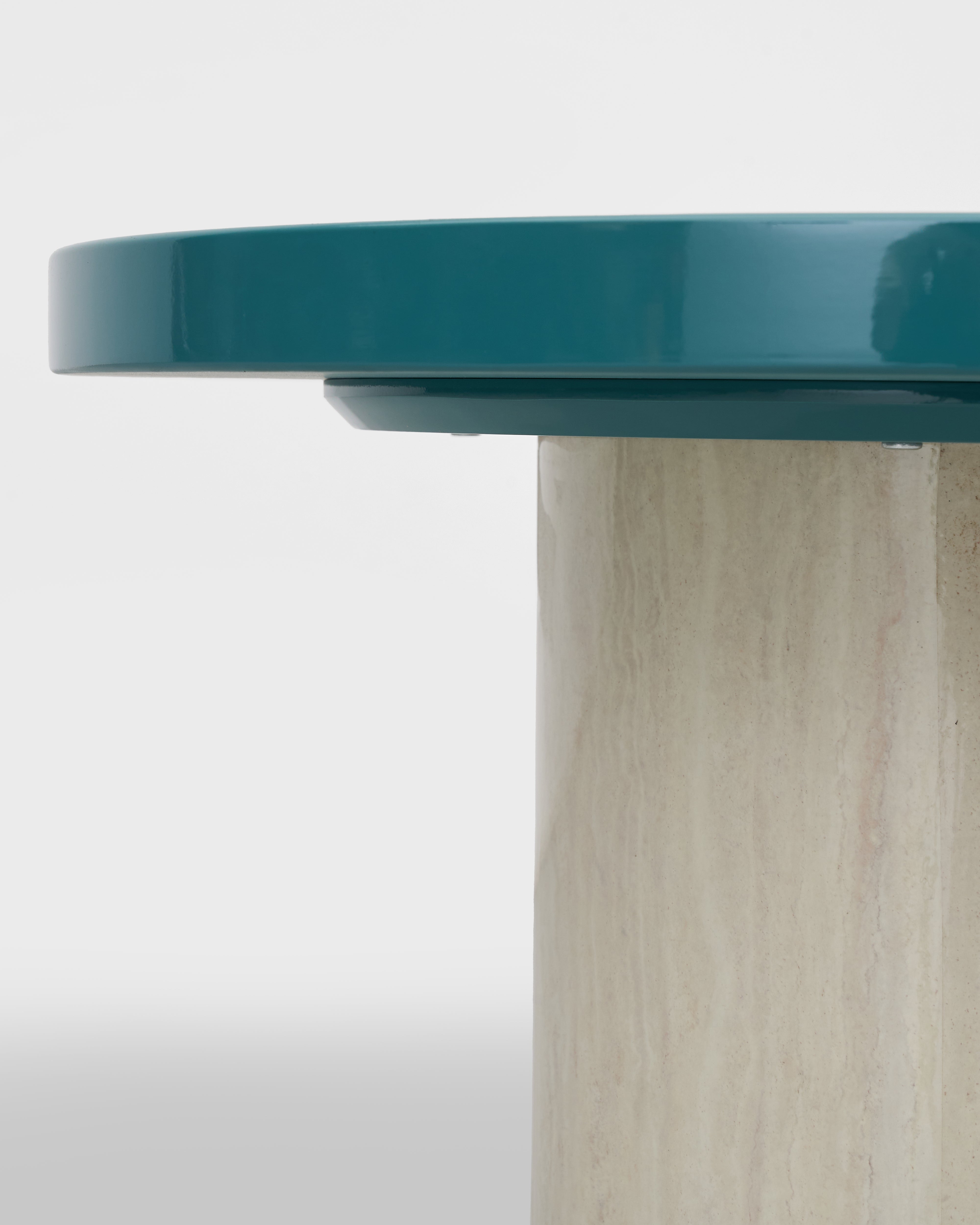 Close-up of Generica Dual Round Side Table showing premium surface texture and dual-tone finish