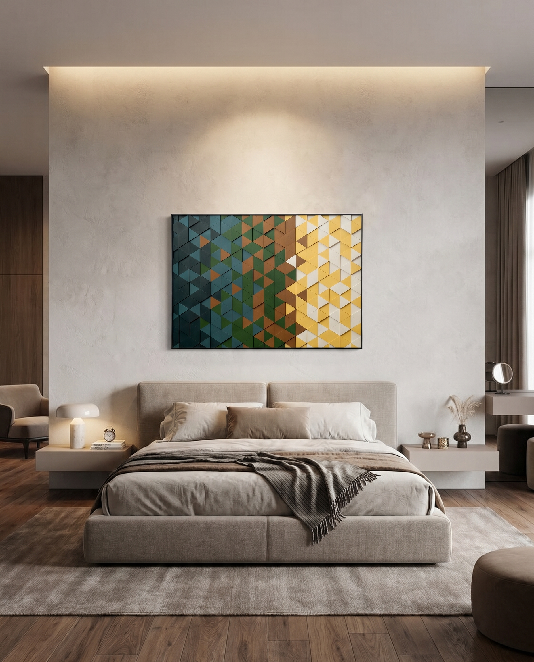 Geo Knitted Leather Wallart