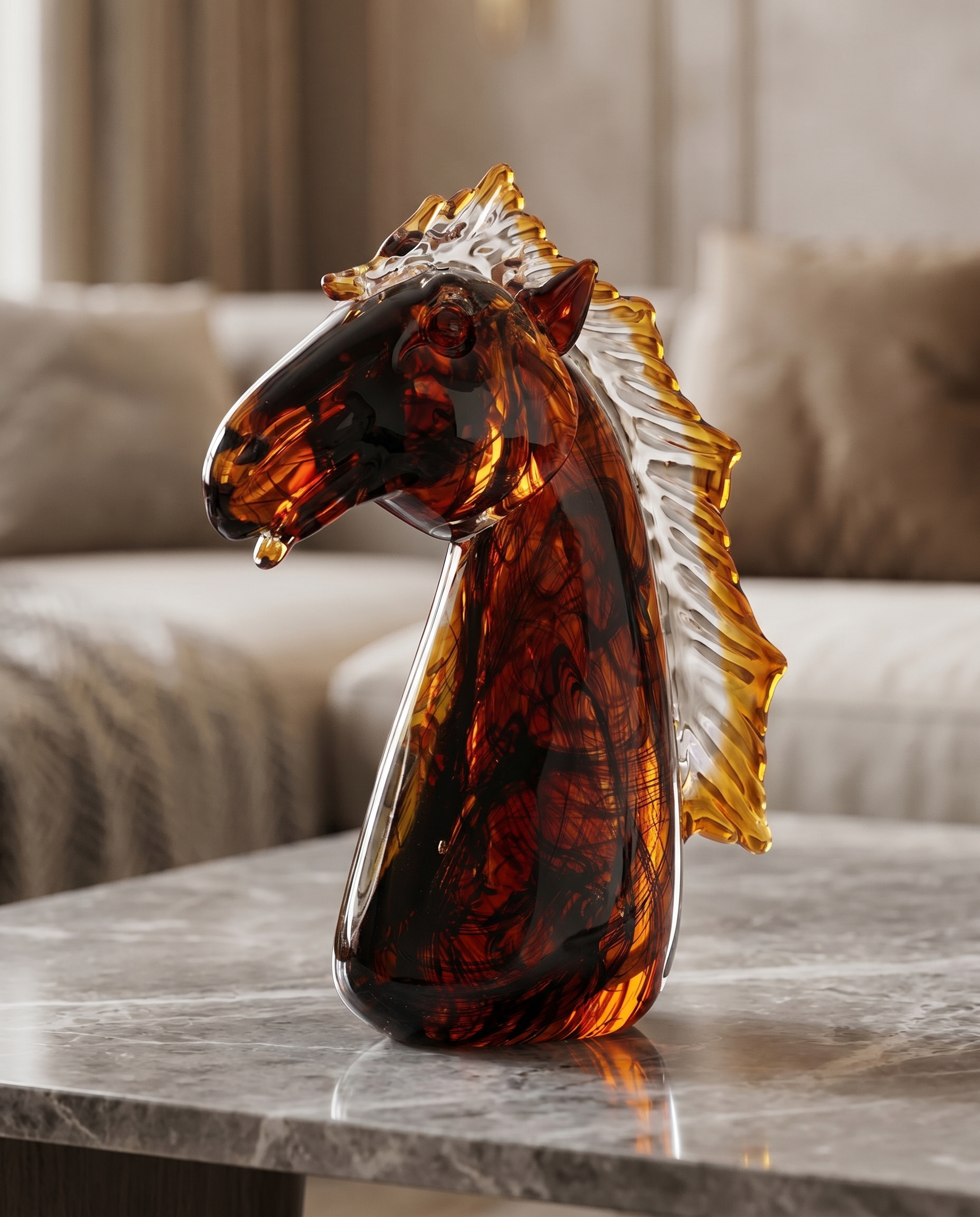 Gleam Brown Horse Crystal Decor