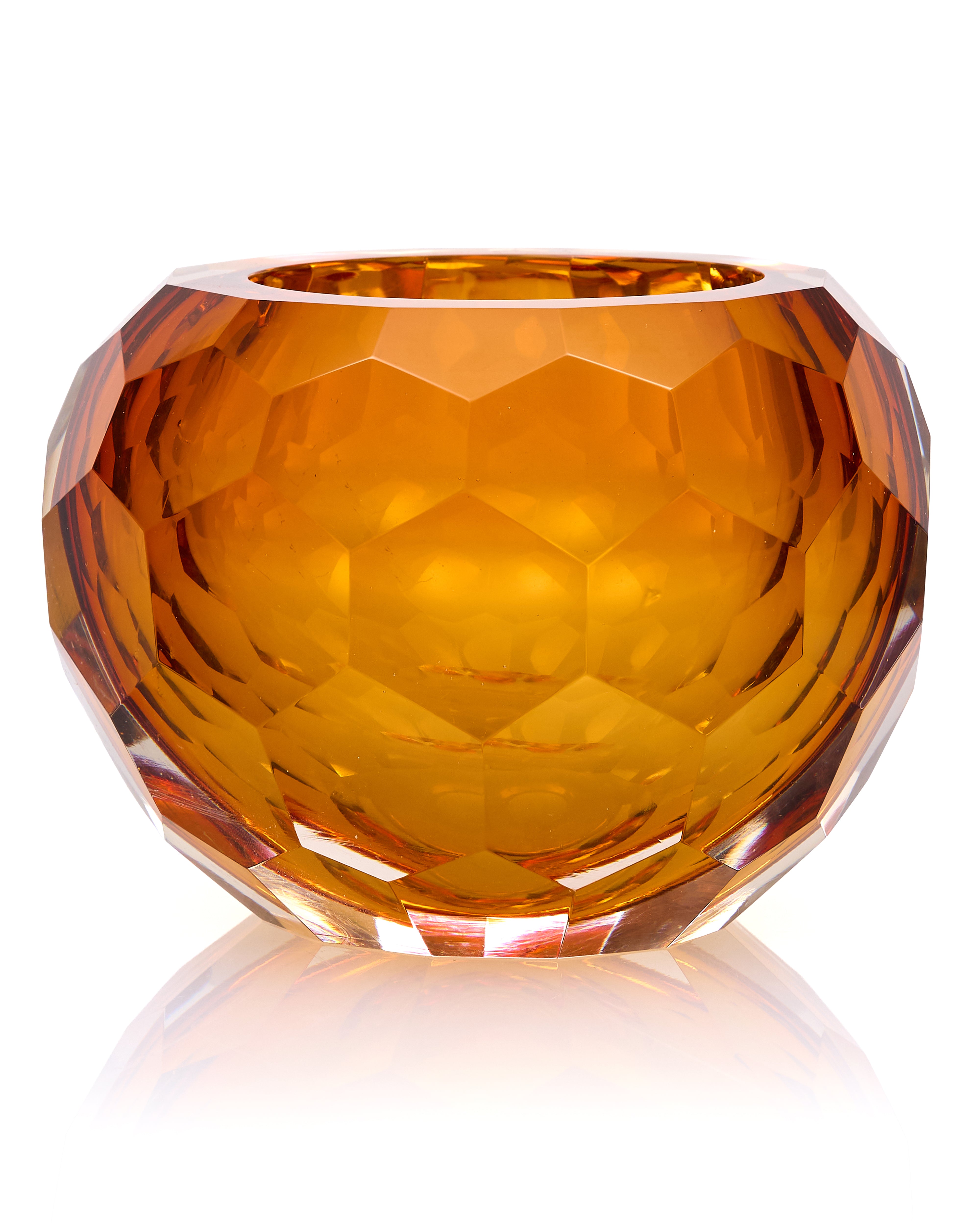 Golden Ember Crystal Crown Bowl
