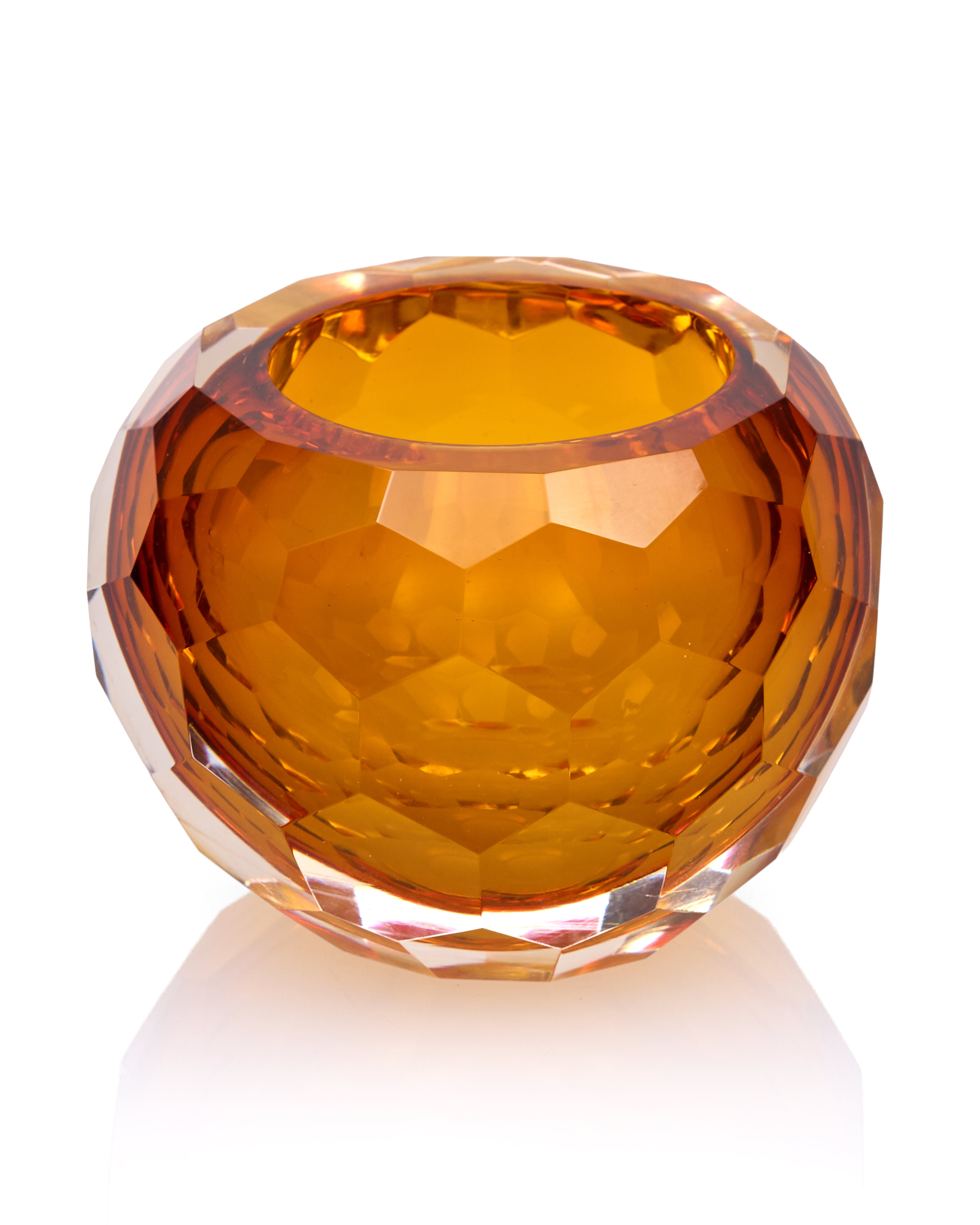 Golden Ember Crystal Crown Bowl