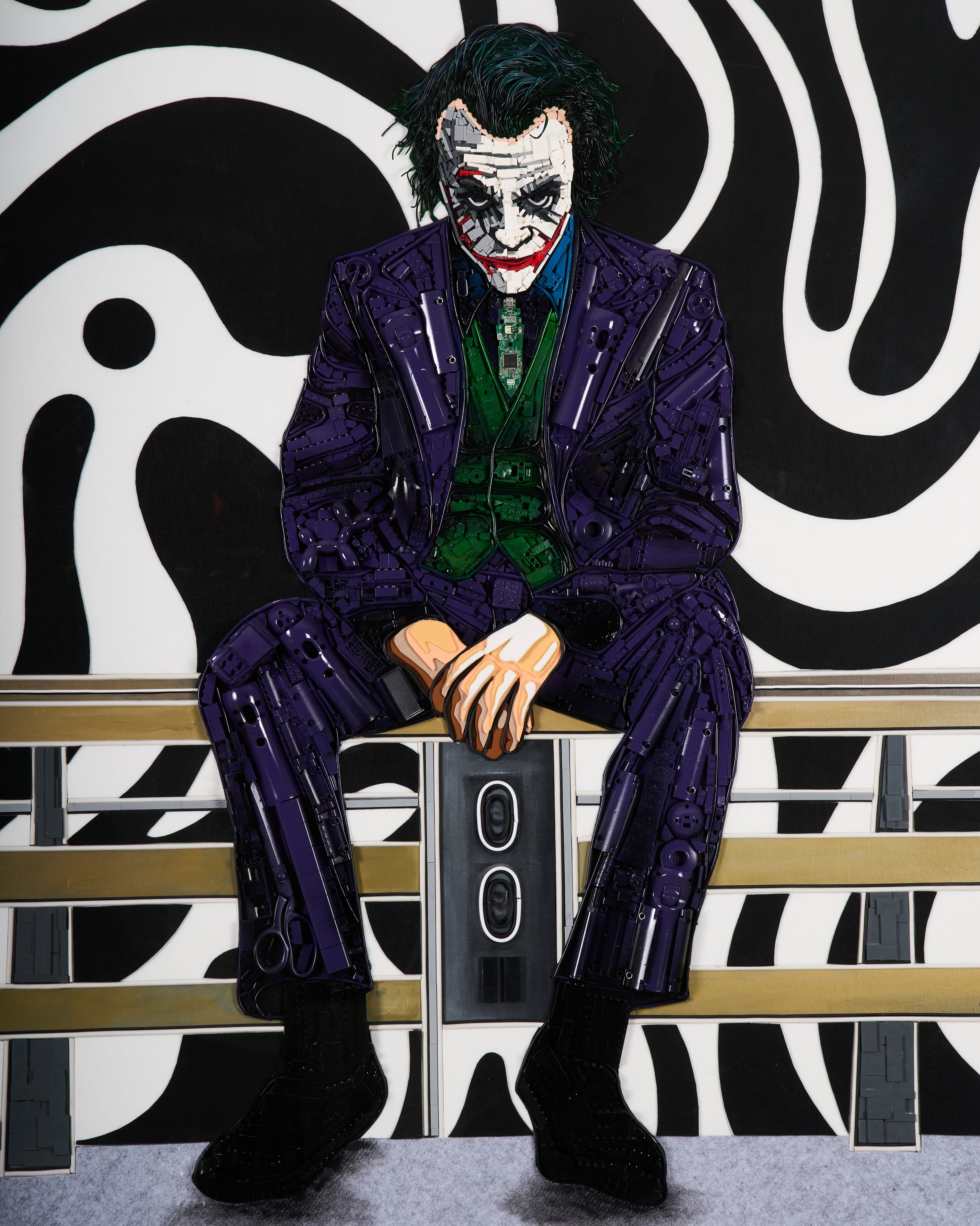 Front view of Joker wall art showcasing striking colors and iconic character-inspired artwork