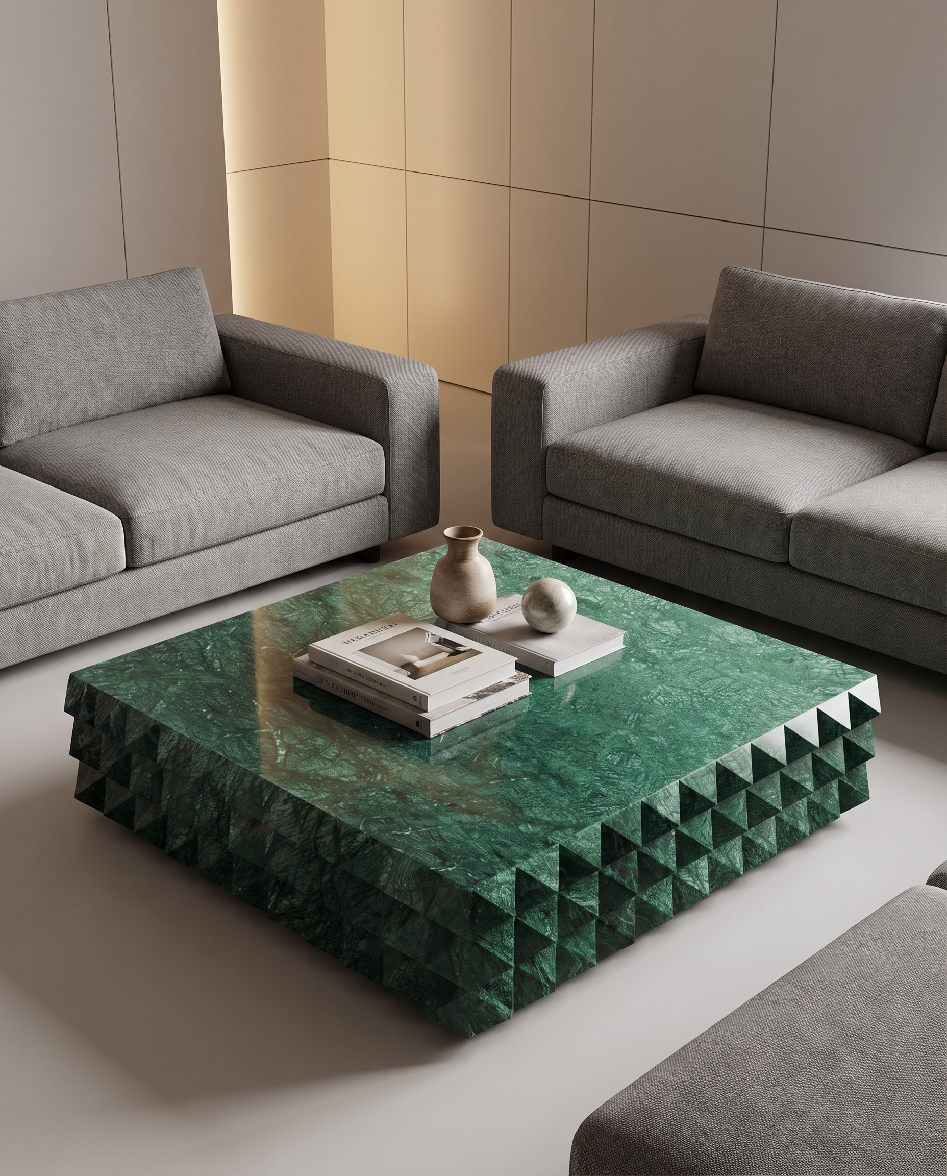 Kelly Modern Green Marble Coffee Table