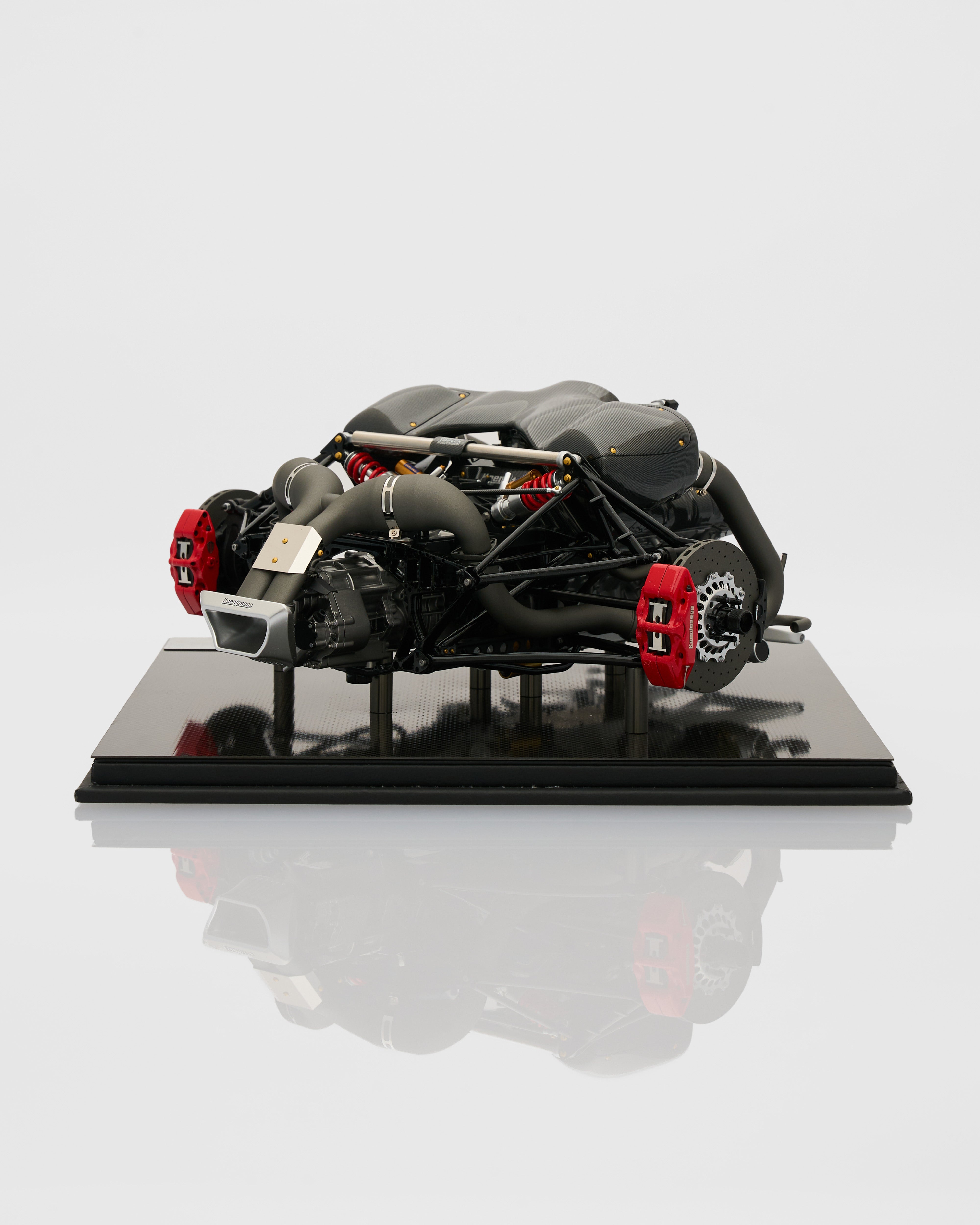 Koenigsegg Agera RS Engine Scale Model luxury collectible showcasing highly detailed engine craftsmanship
