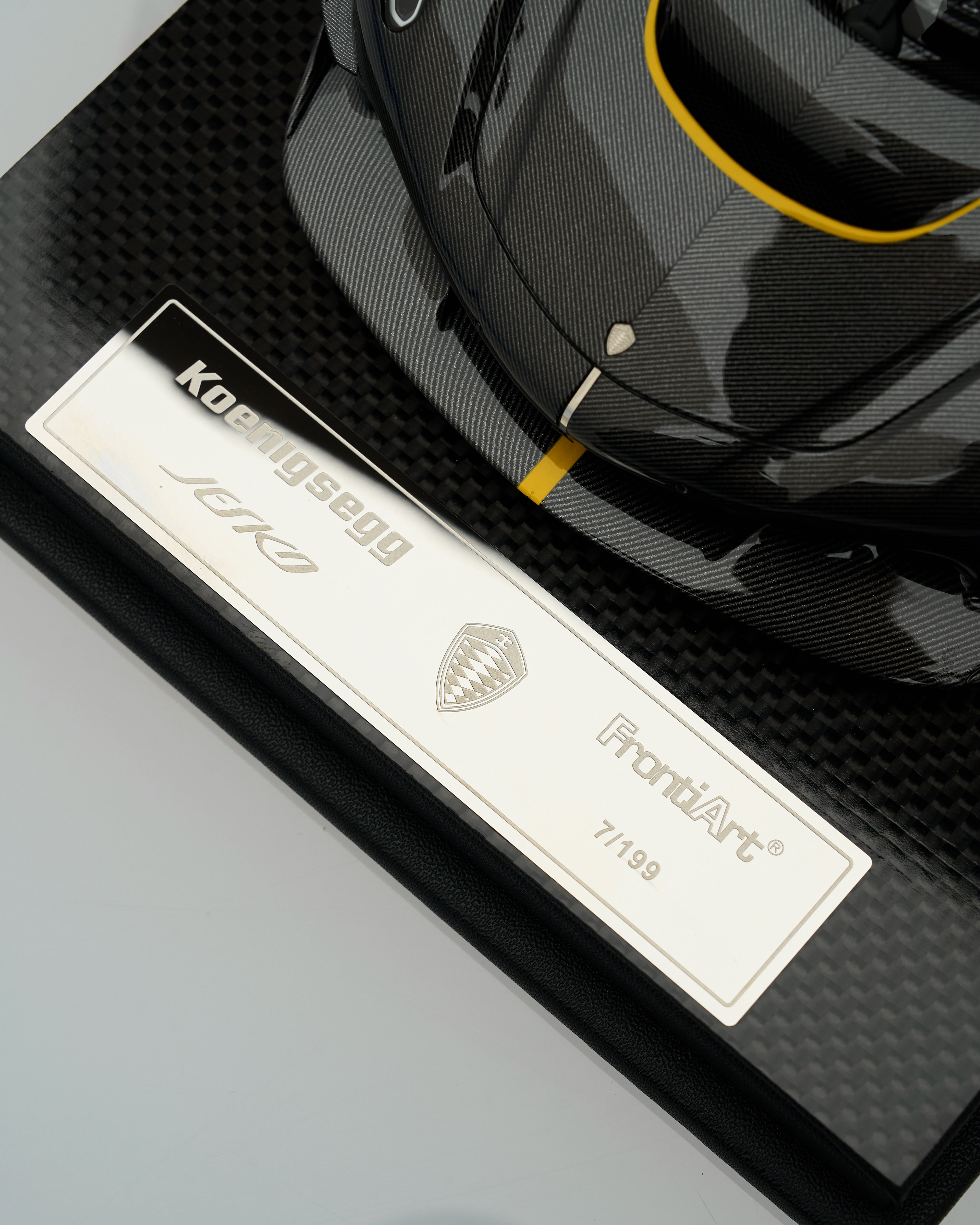Koenigsegg Jesko 7510 1:18 scale model styled as luxury collectible for display in modern interiors