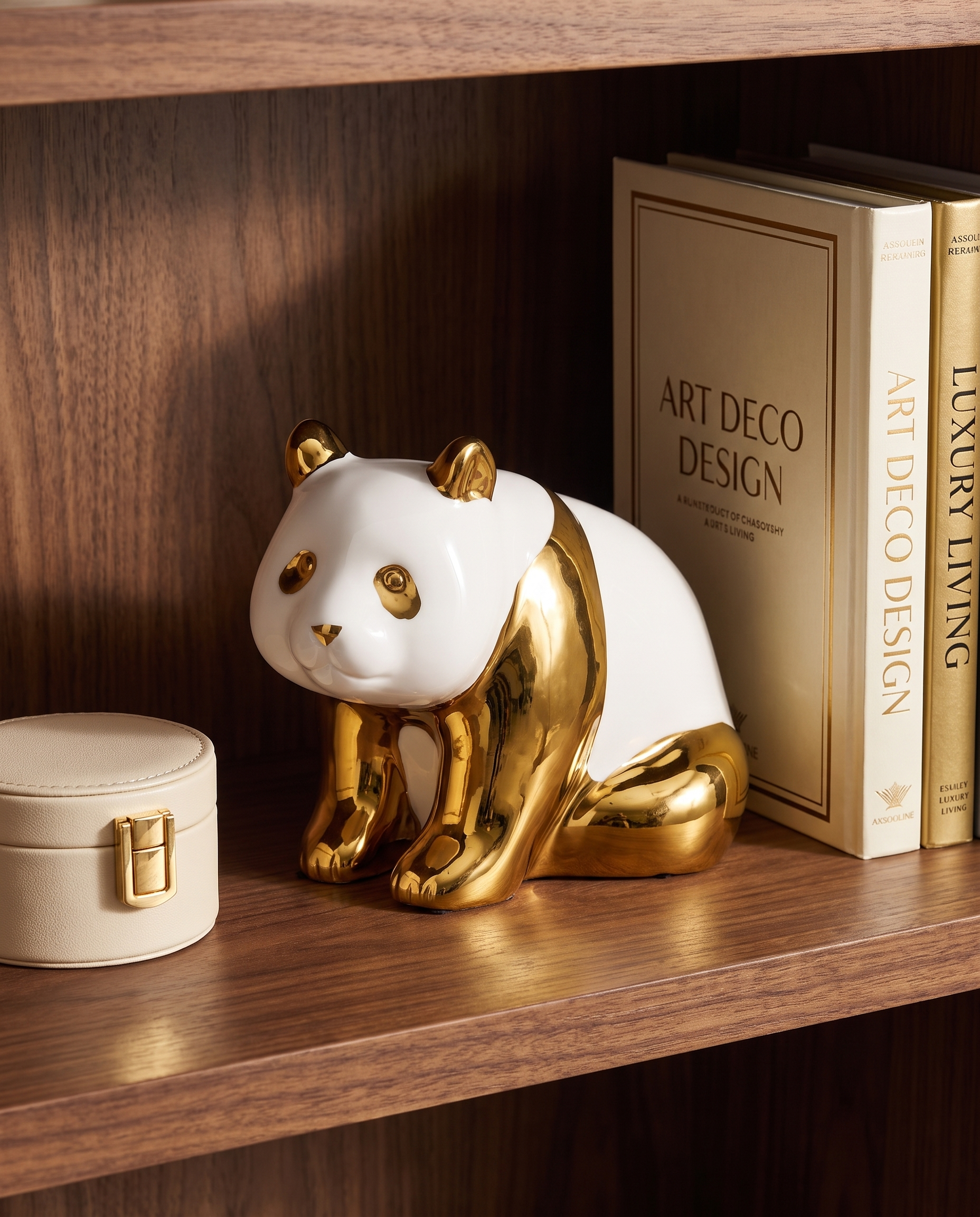 Lunara Ceramic Lazy Golden Panda Figurine
