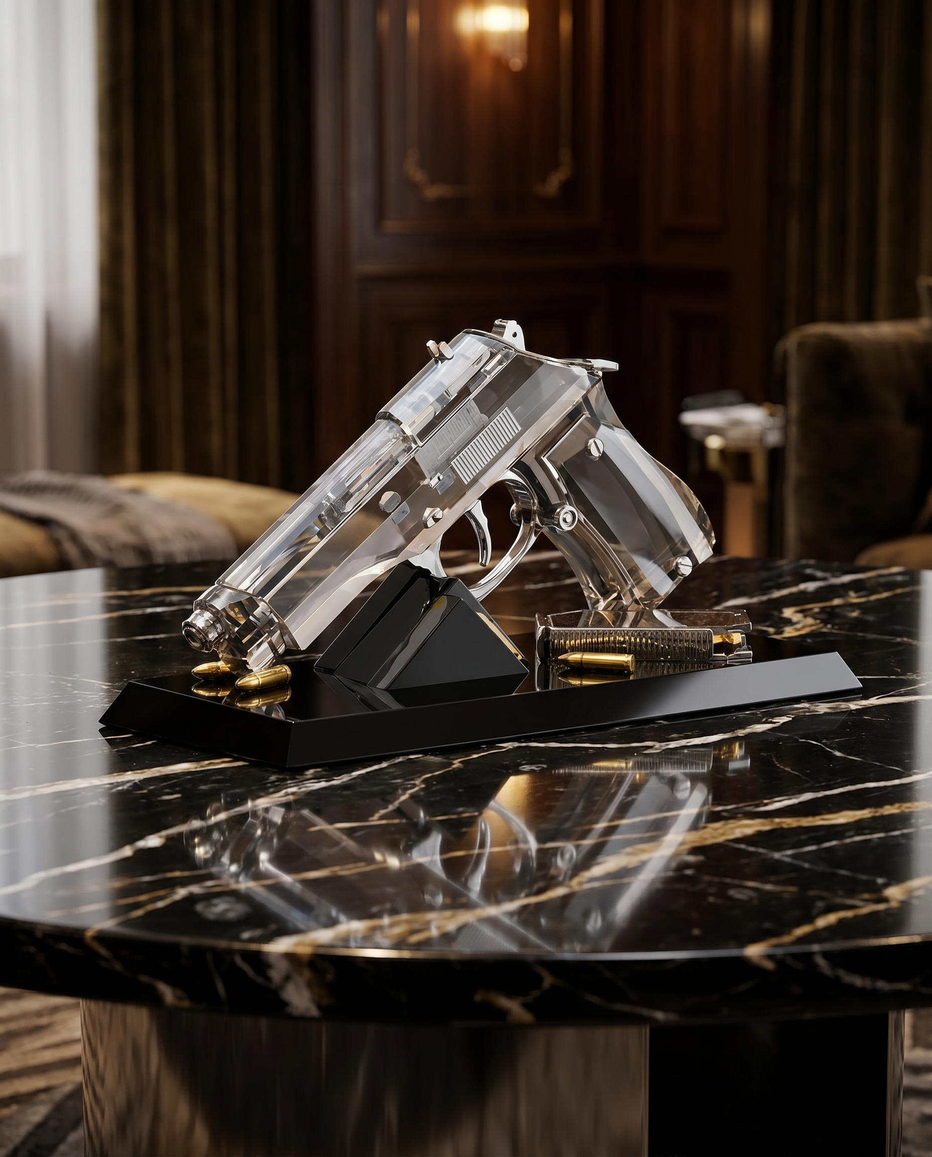 Luxury Clear Crystal Marksman Art Decor