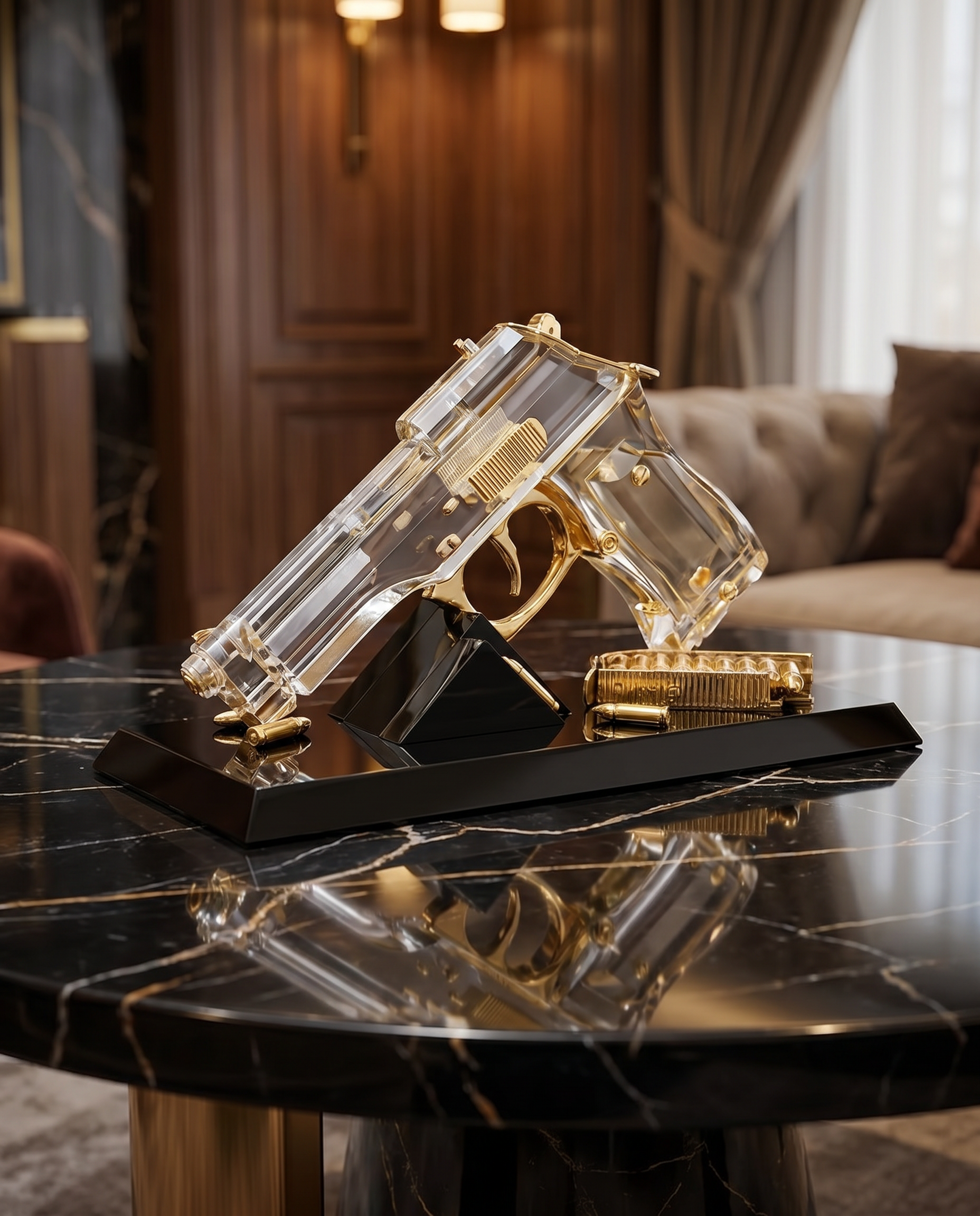 Luxury Clear Crystal Marksman Art Decor