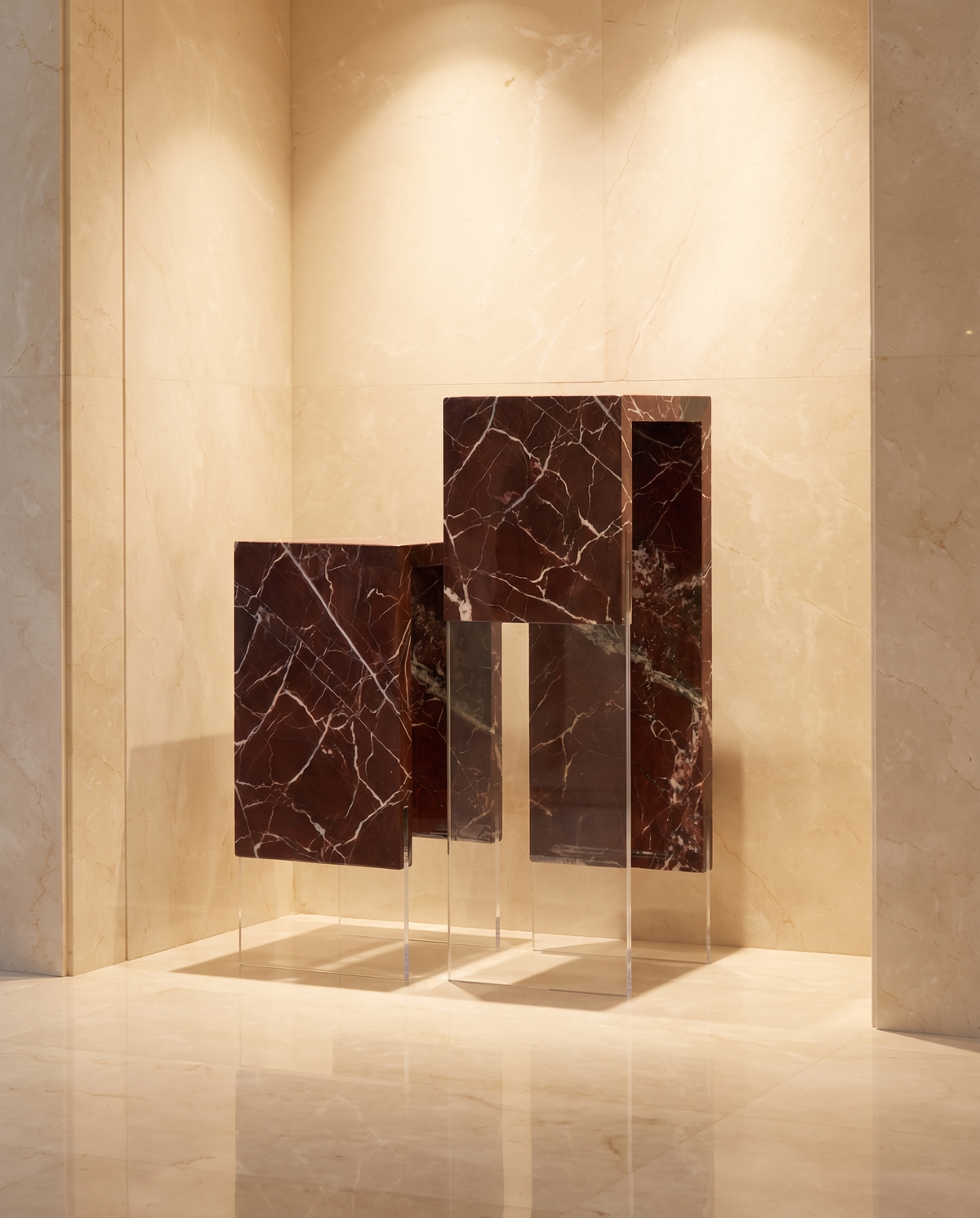 Petram Air Pedestal - Transparent Maroon
