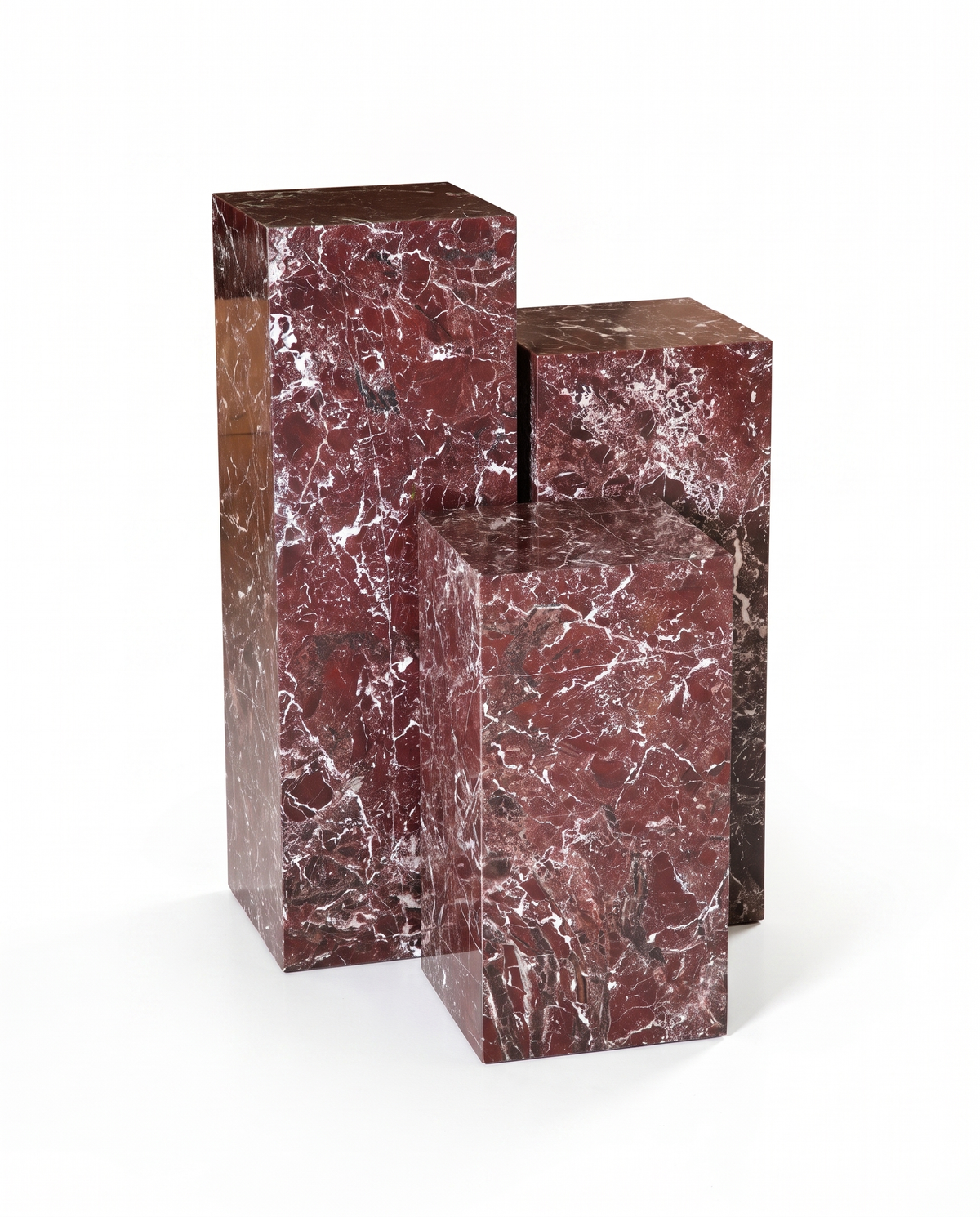 The Monolith Trio Pedestals - Transparent Maroon