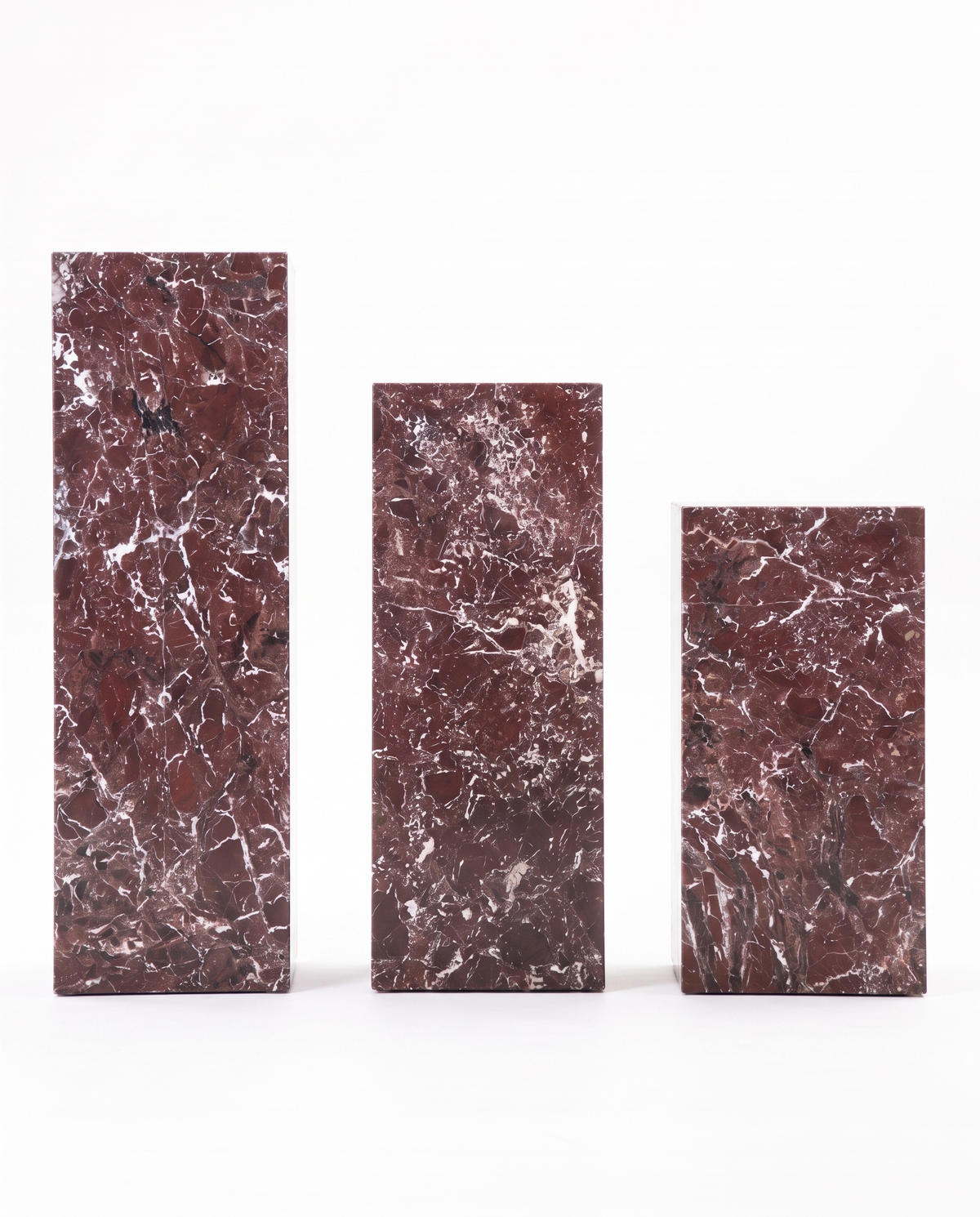 The Monolith Trio Pedestals - Transparent Maroon