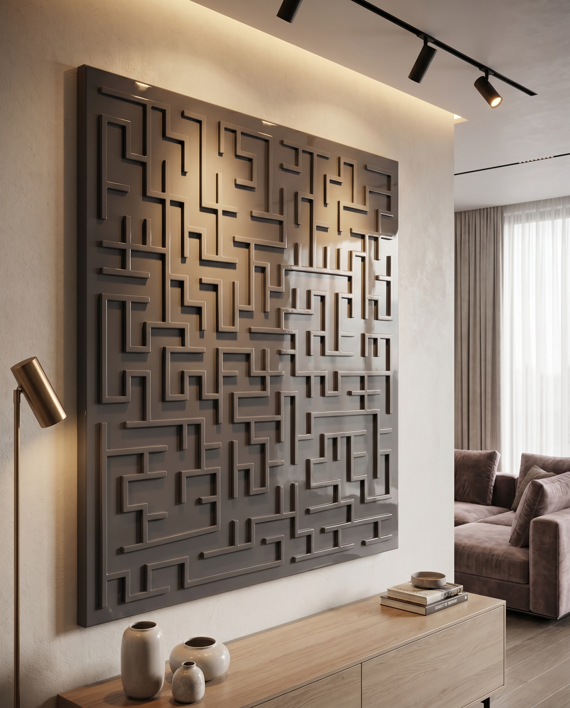 Grey Harmony Maze Wall Art
