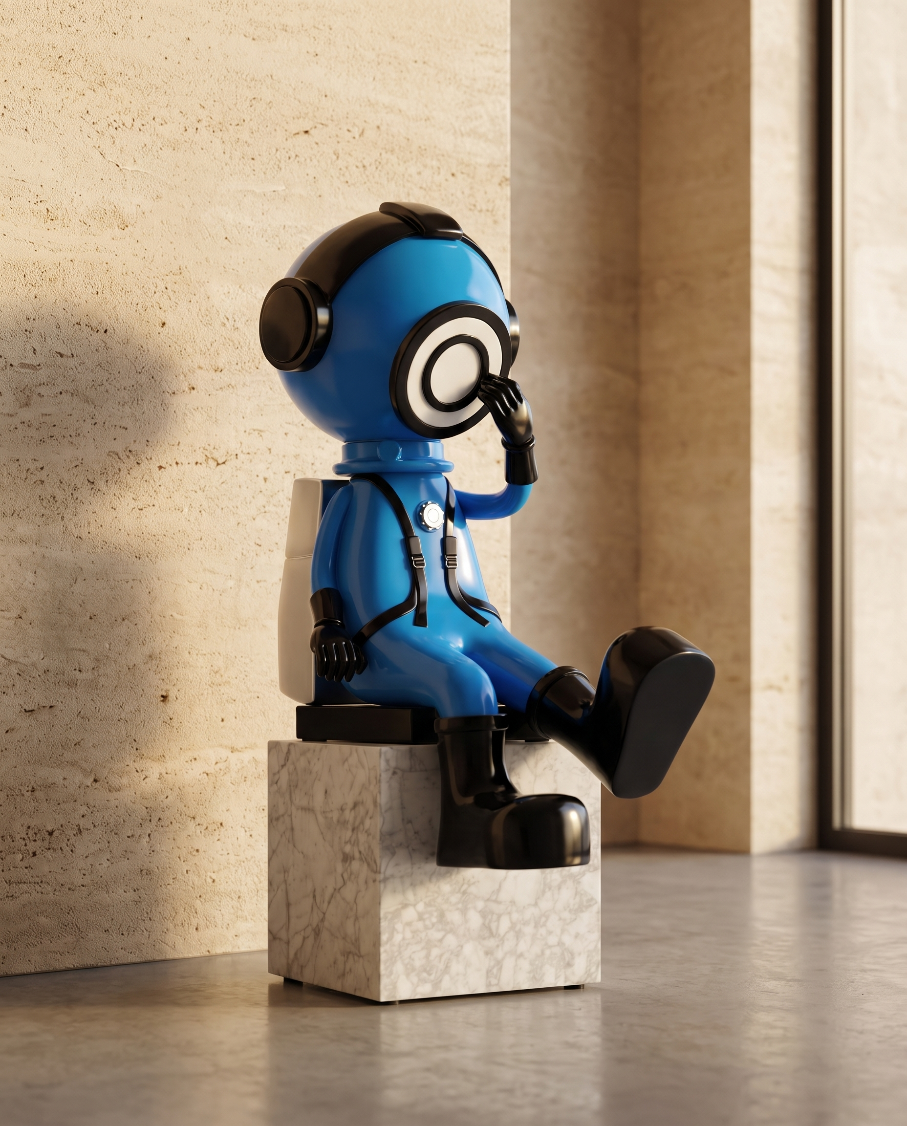 Modern Astro Blue Large Figurine (Without Pedestal)