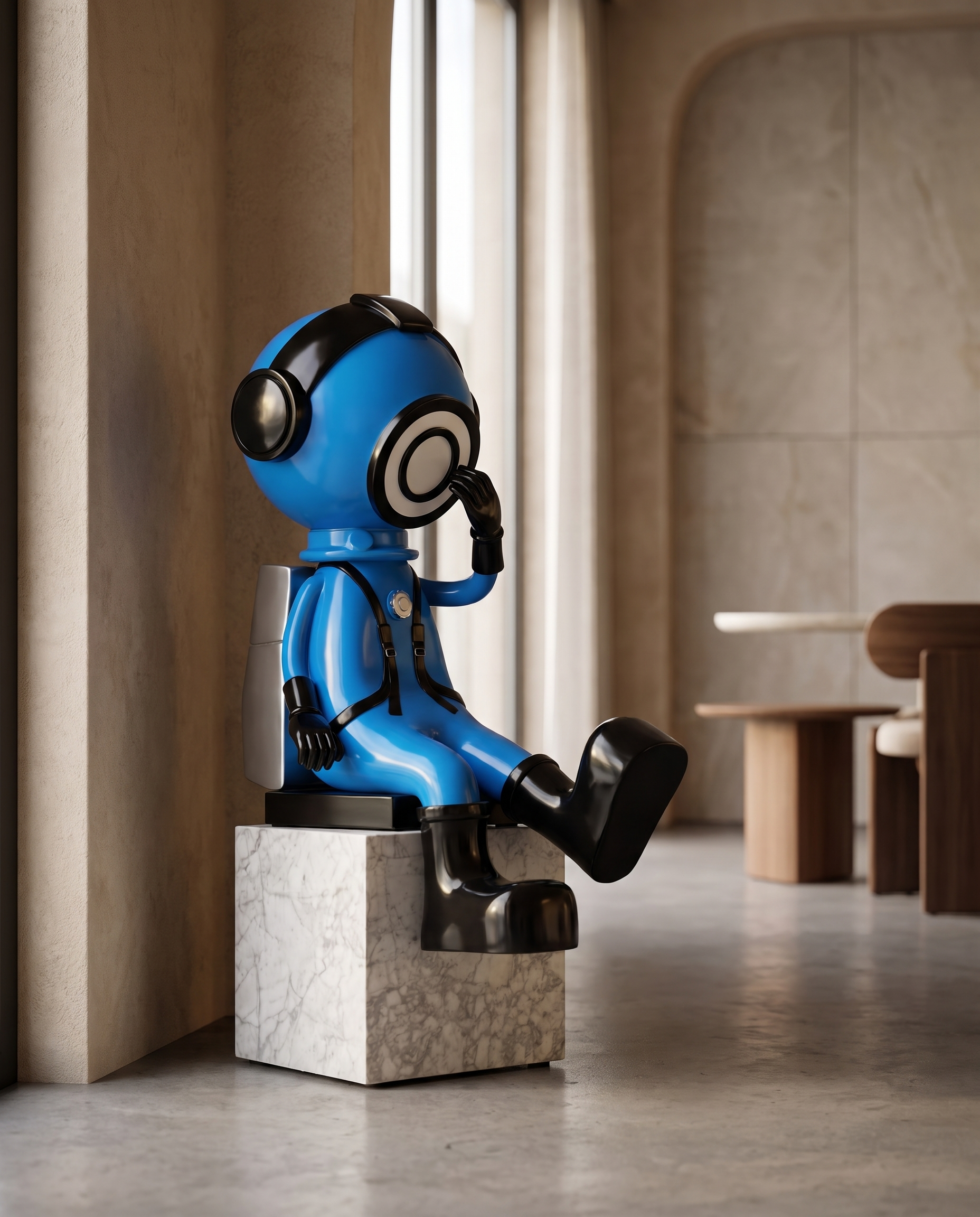 Modern Astro Blue Large Figurine (Without Pedestal)