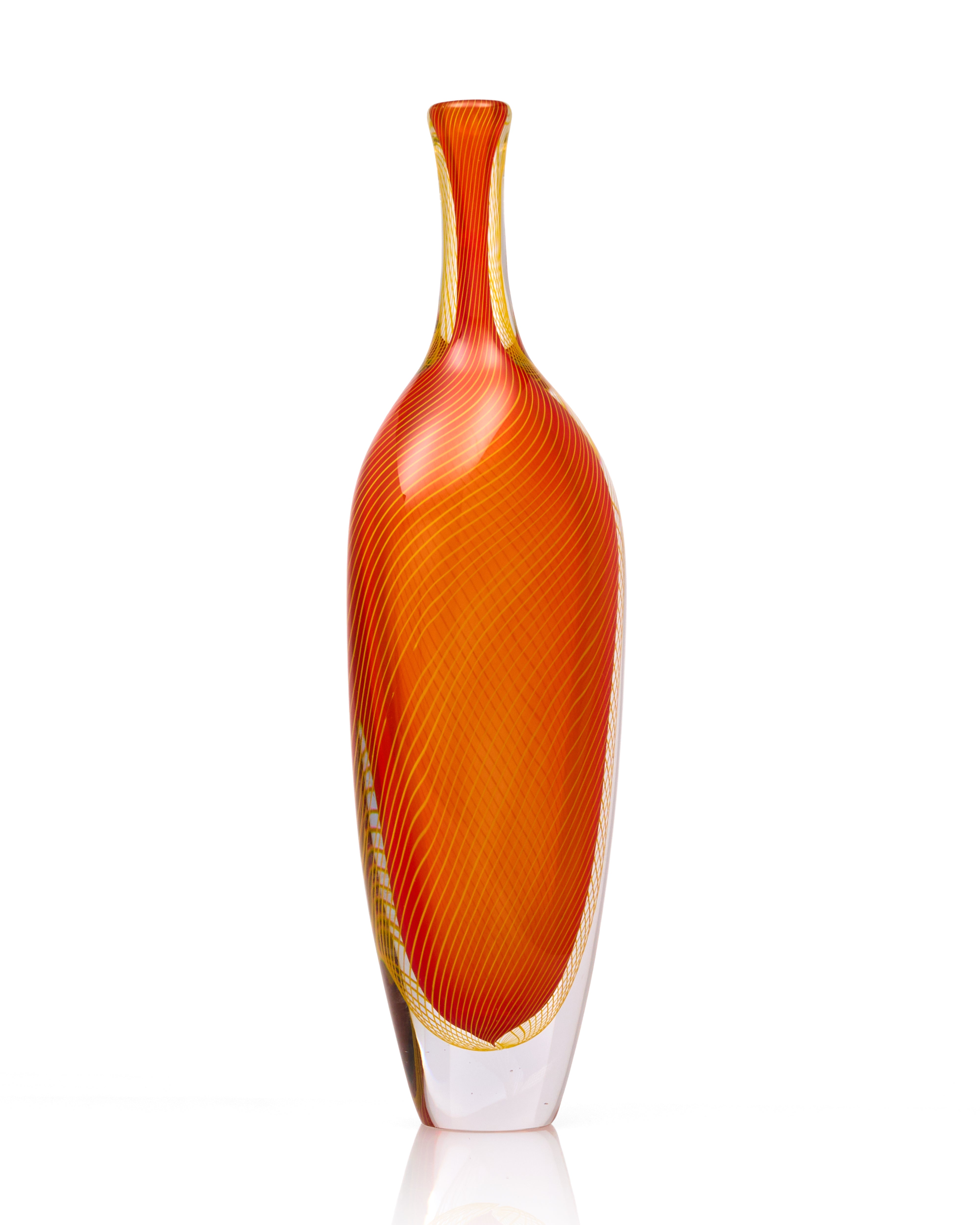 Celadon Murano Crystal Dual Vase Set