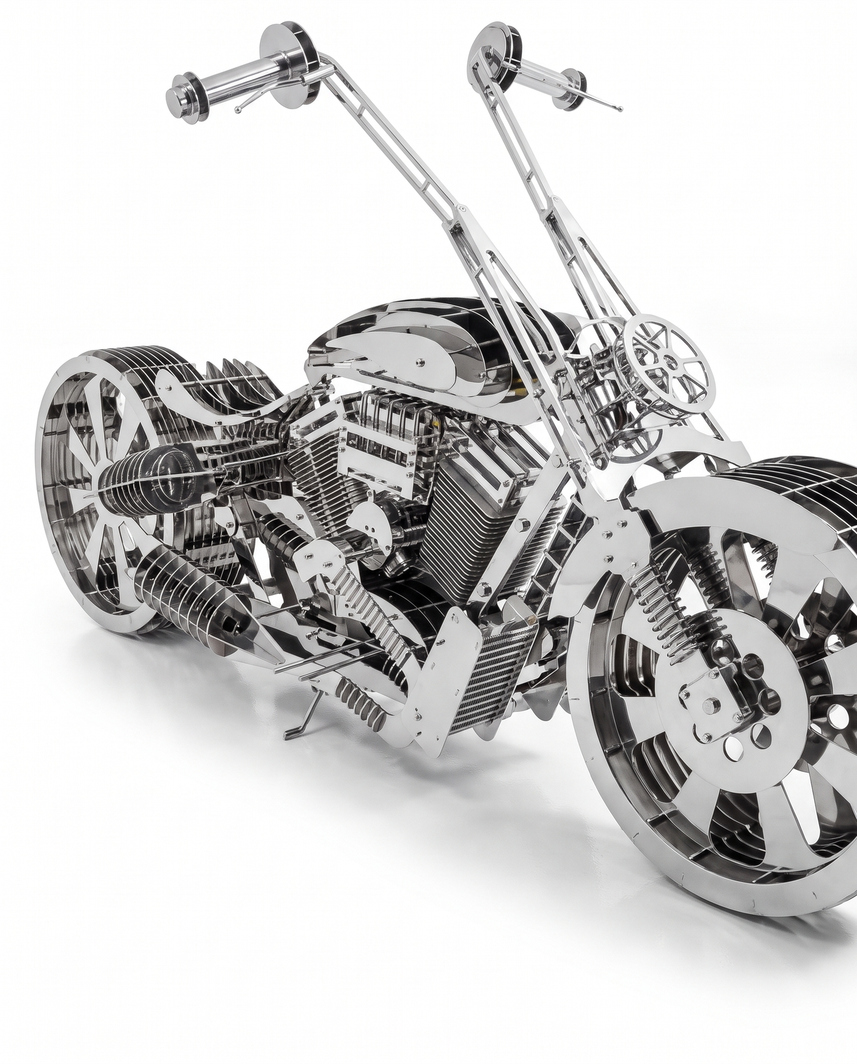 Motobike Stainless Steel Large Sculpture