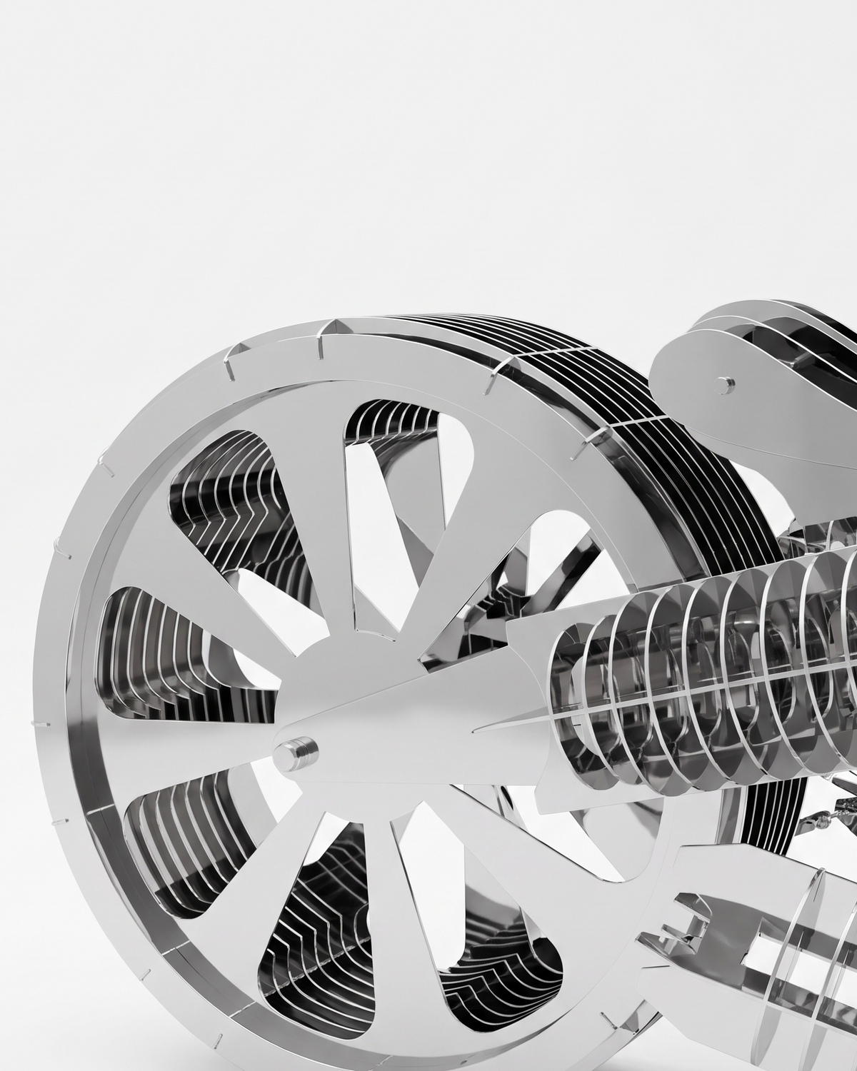 Motobike Stainless Steel Large Sculpture