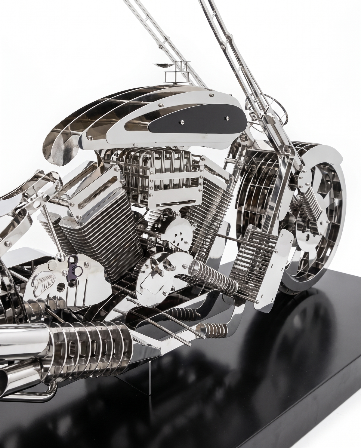 Motobike Stainless Steel Large Sculpture
