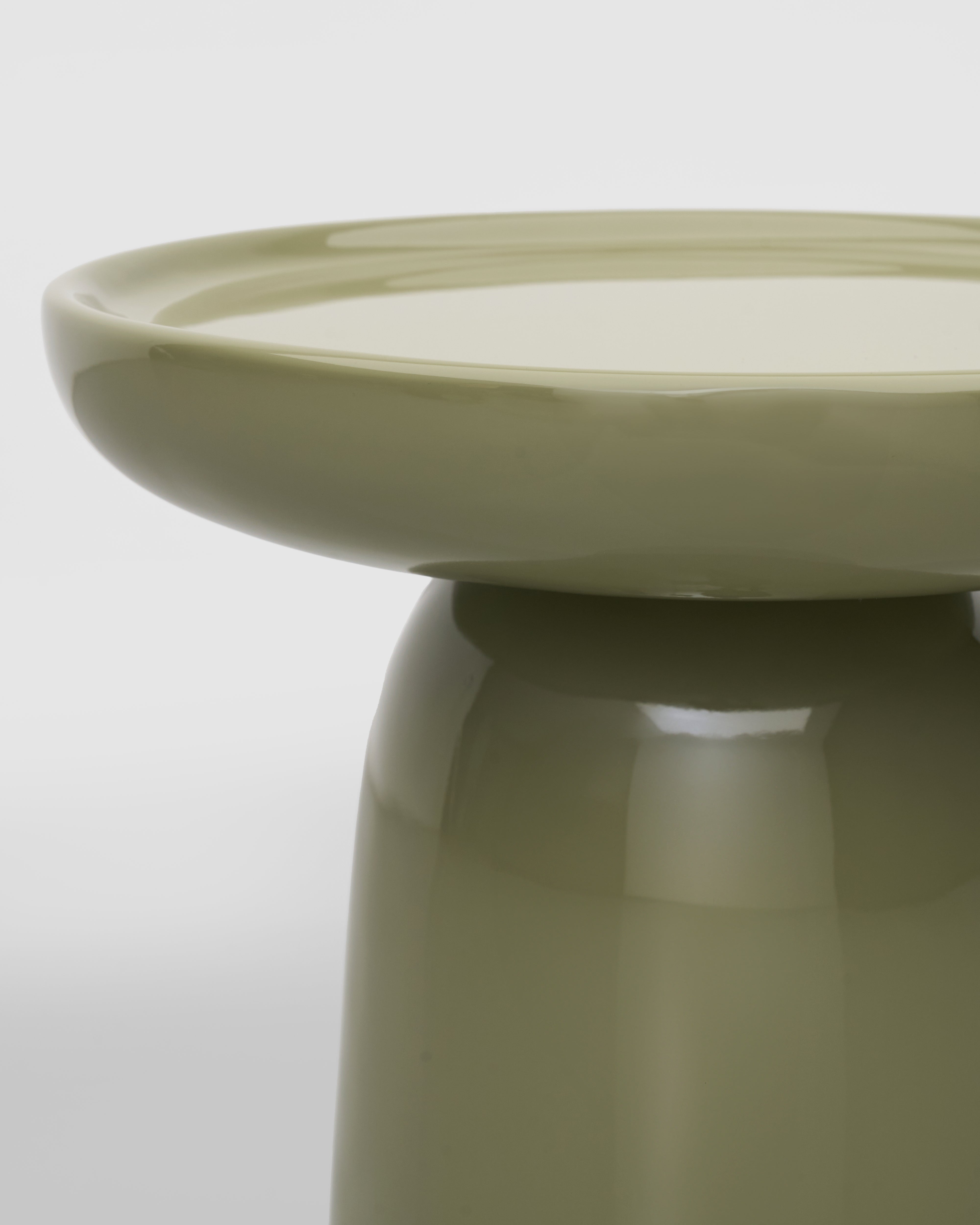 Close-up of Mushroom Accent Side Table showing premium material texture and smooth finish
