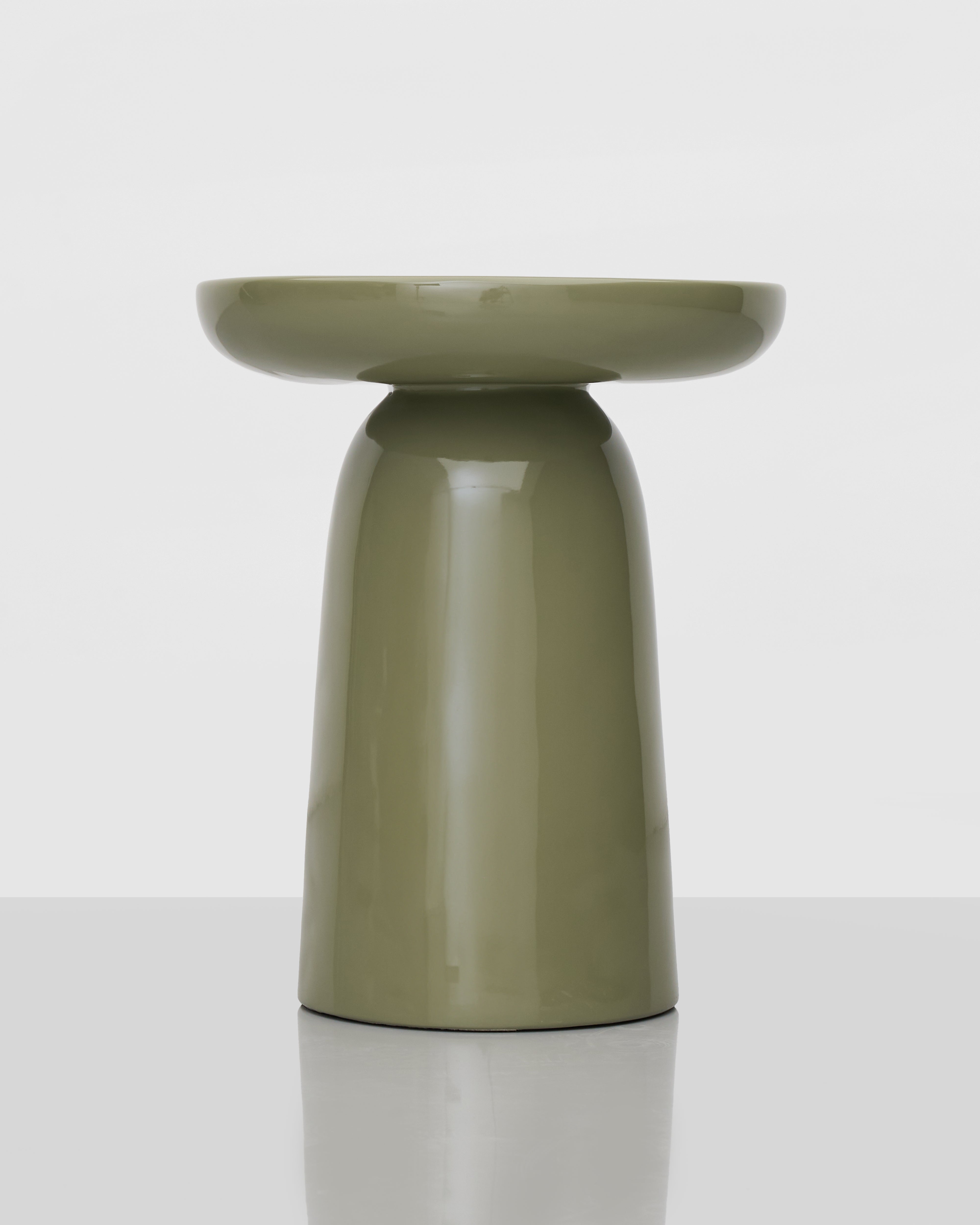 Mushroom Accent Side Table styled in modern interiors adding understated sophistication and artistic flair