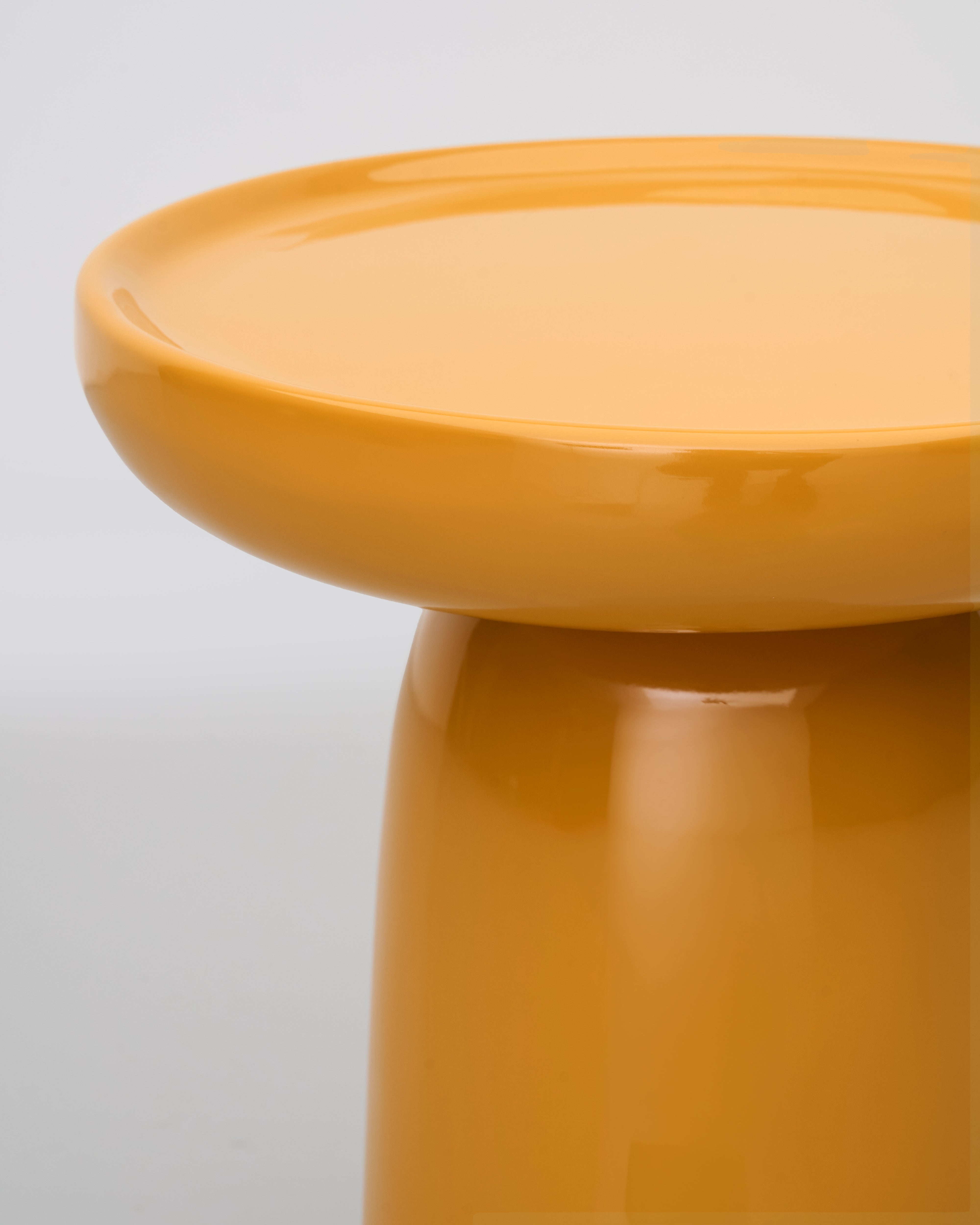 Close-up of Mushroom Accent Side Table showing premium material texture and smooth finish