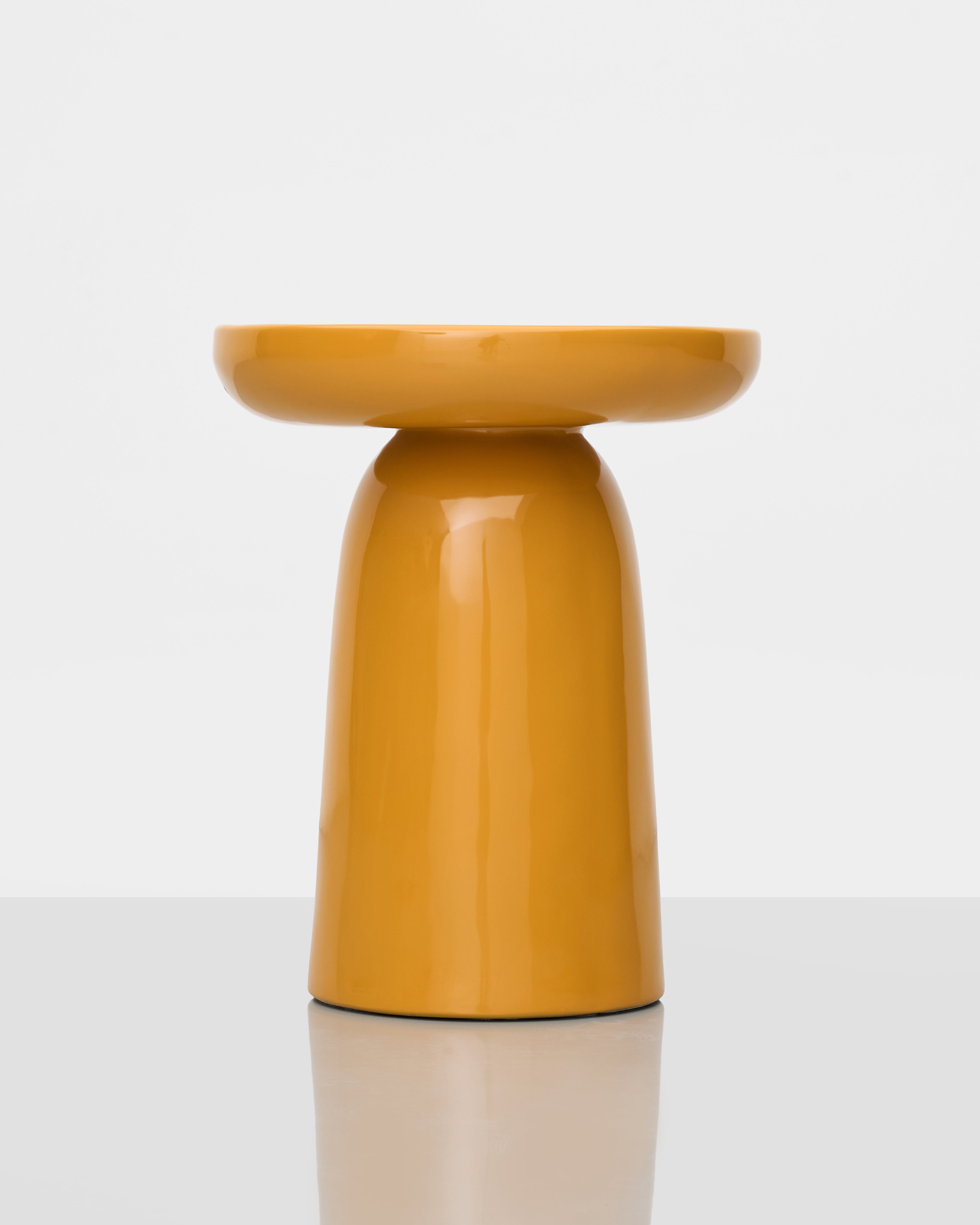 Mushroom Accent Side Table styled in modern interiors adding understated sophistication and artistic flair