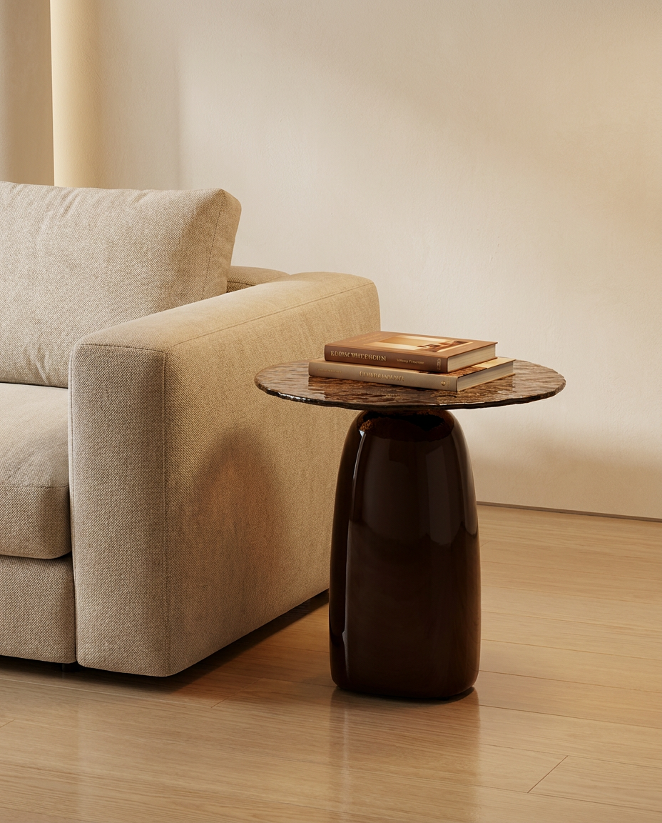 Wave Glassy Side Table
