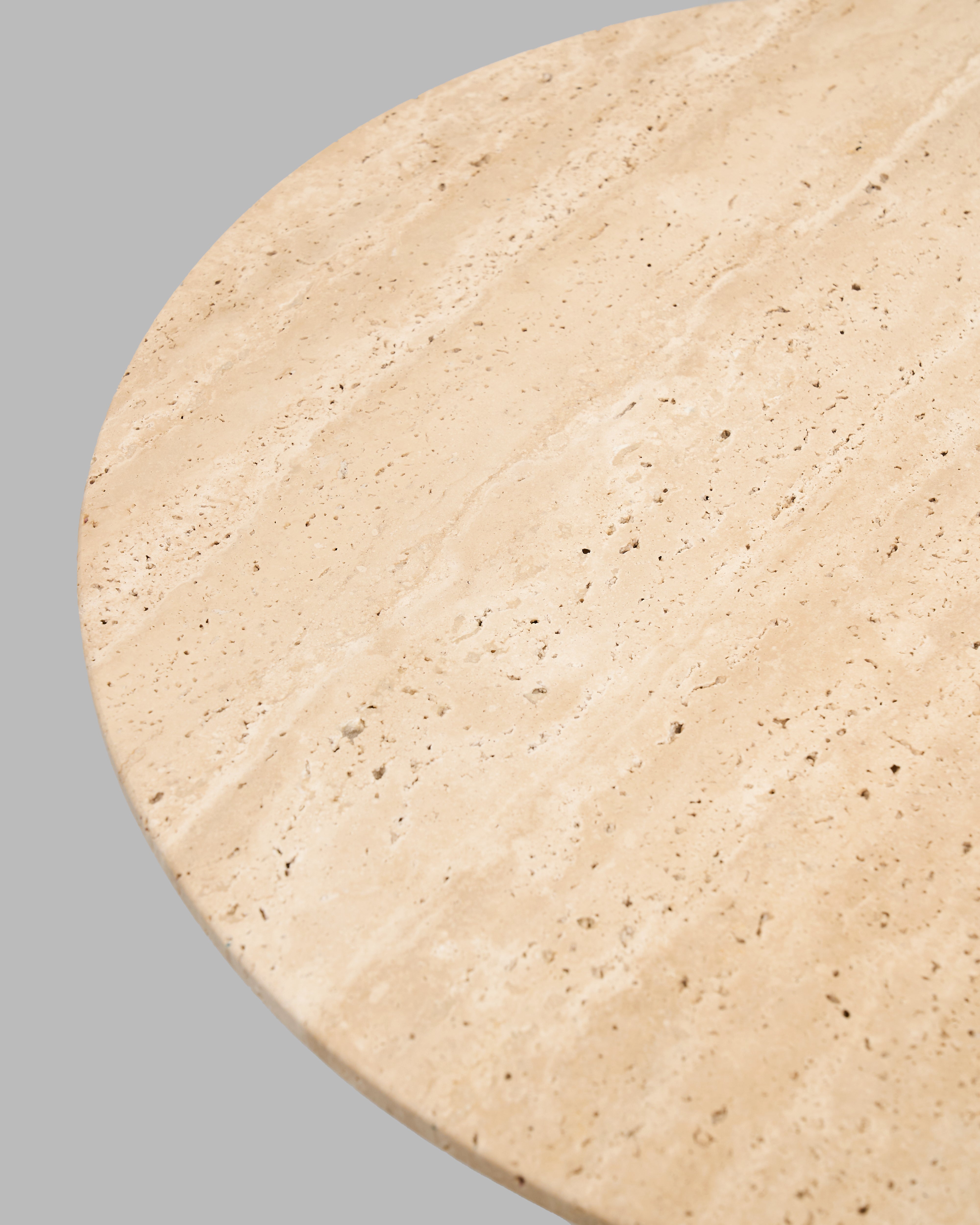 Close-up of Nicole Marble Side Table highlighting premium ivory marble veining and polished surface