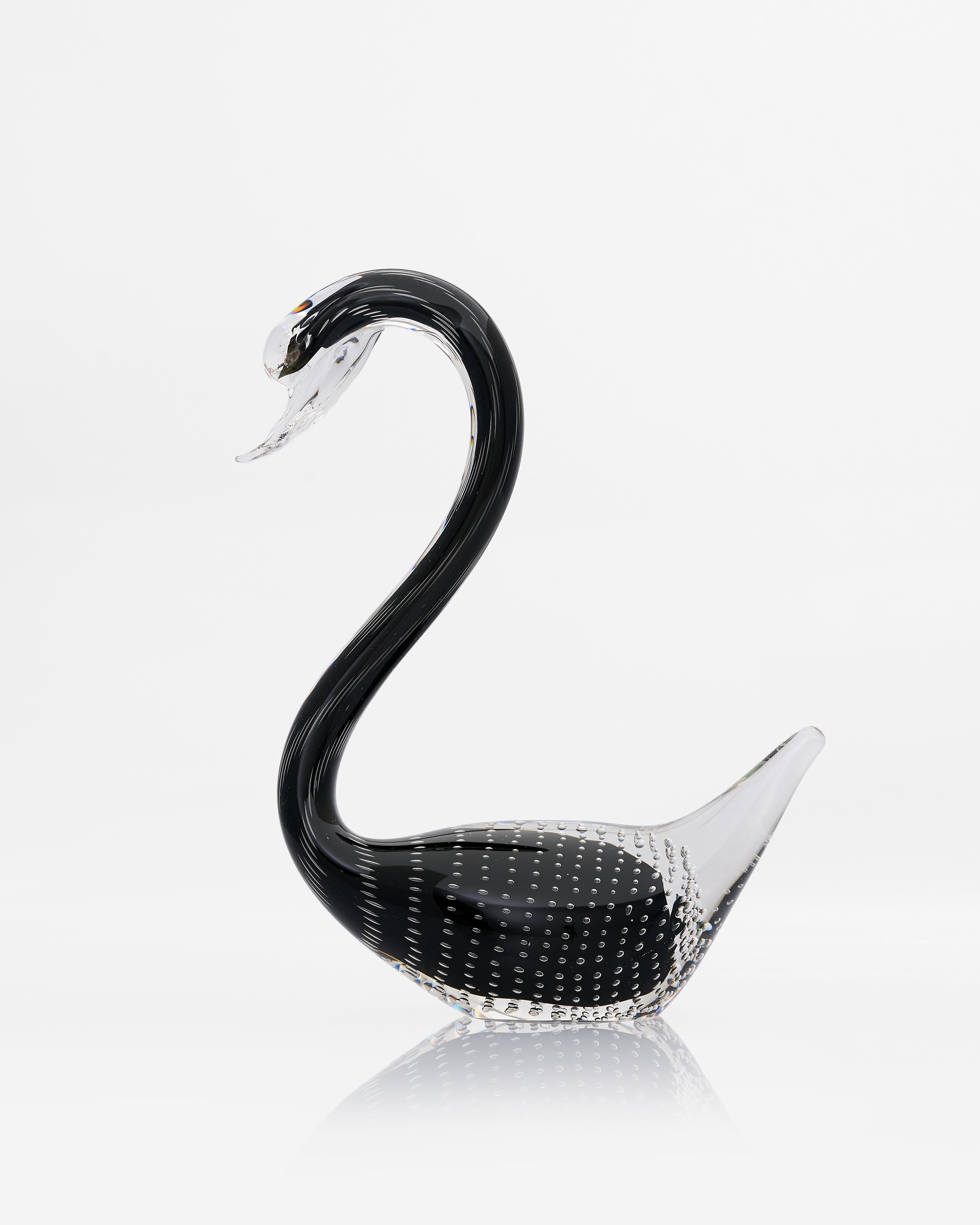 Nuvia Swan Decor styled in a luxury interior as a contemporary statement glass accent piece
