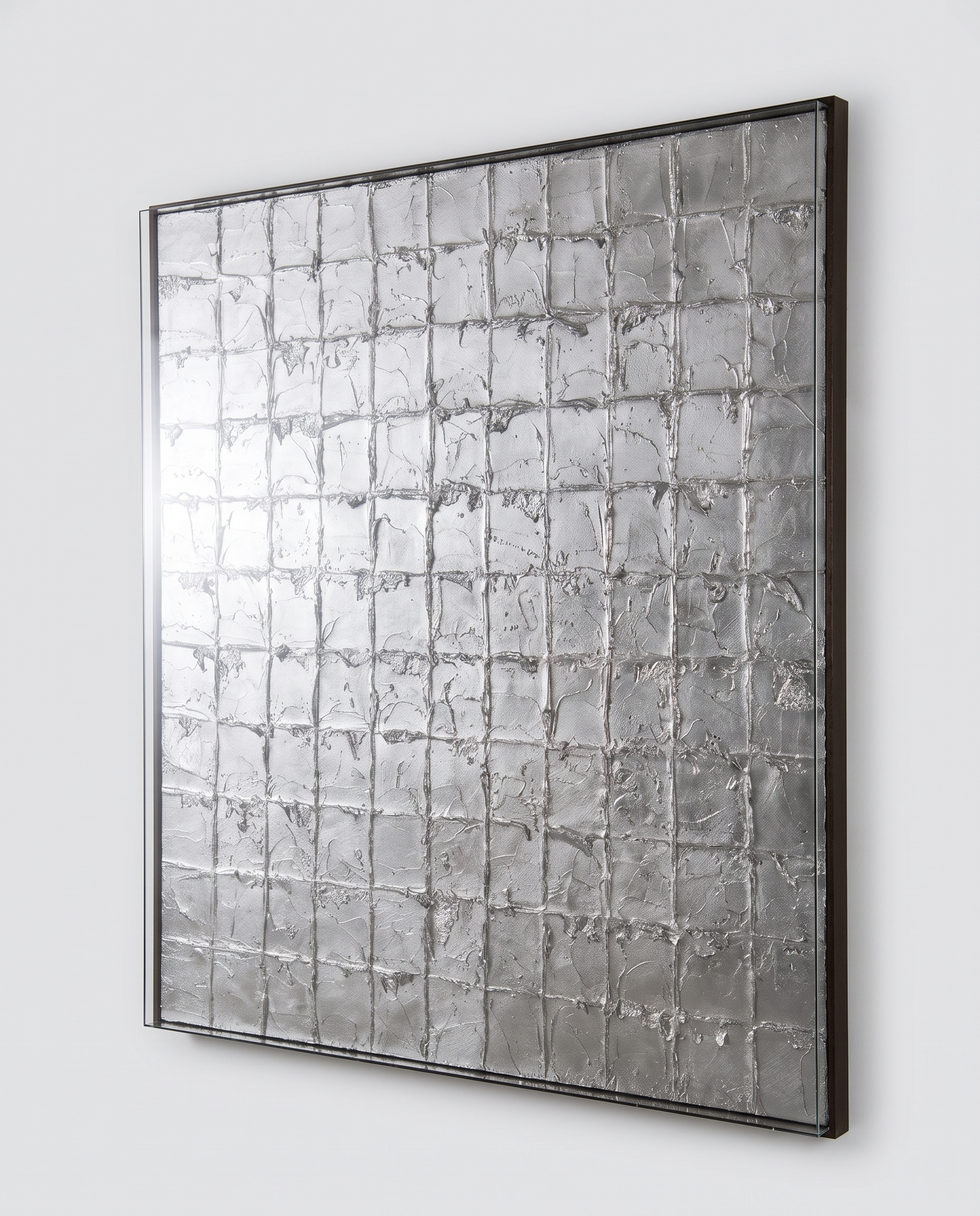 Opulent Grid - SIlver Matrix Modern Wallart