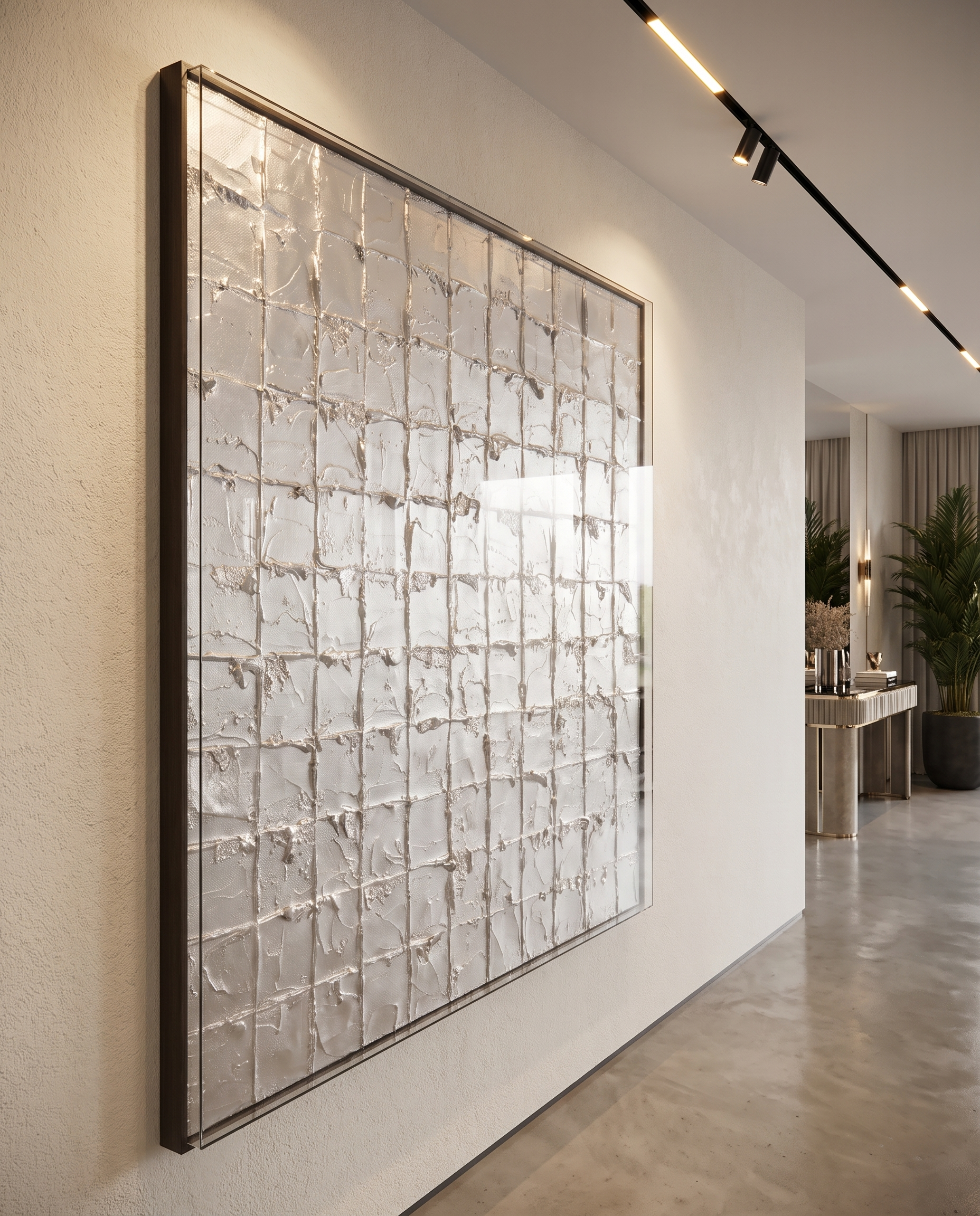 Opulent Grid - SIlver Matrix Modern Wallart