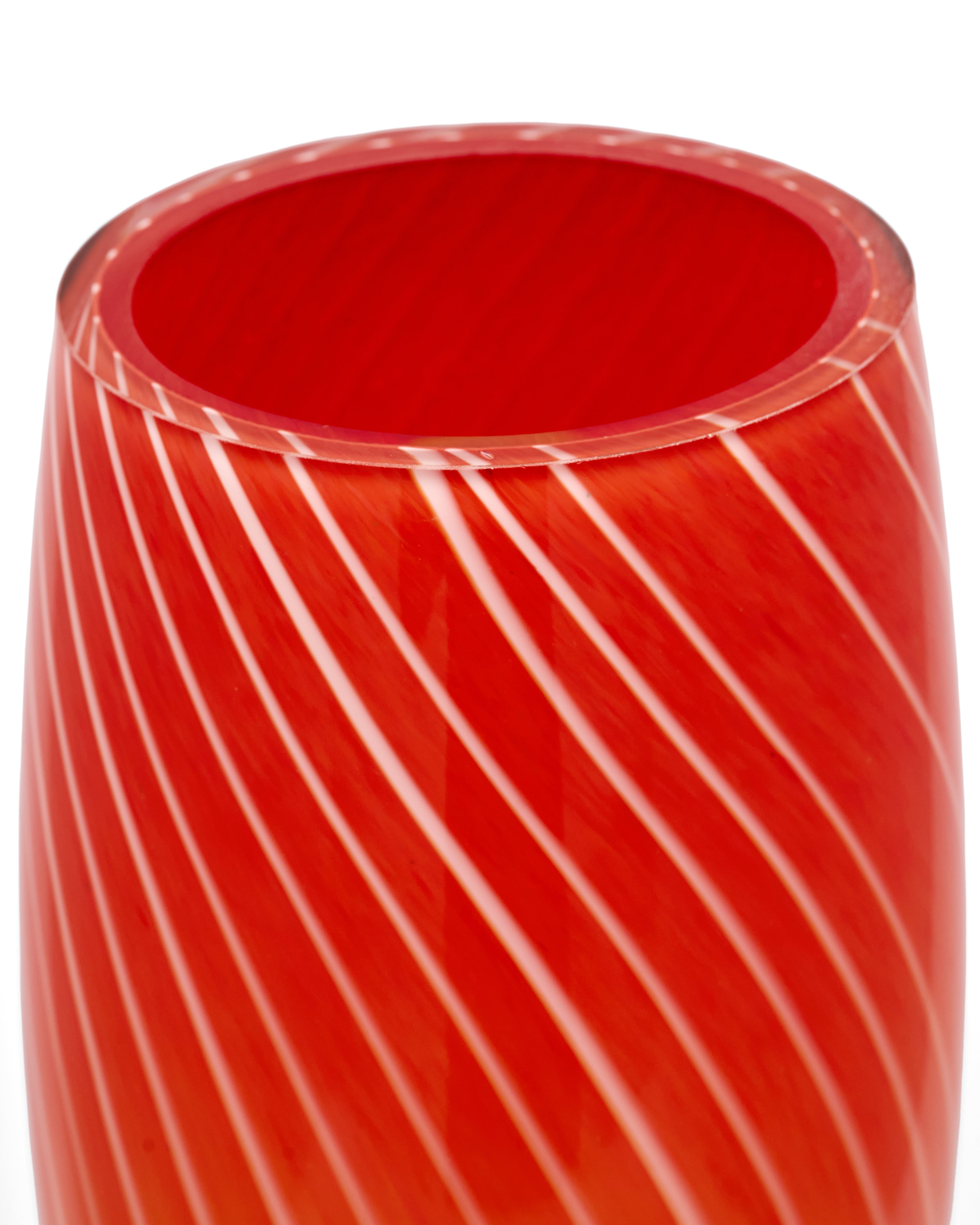 Noma Deep Coral Red Murano Vase