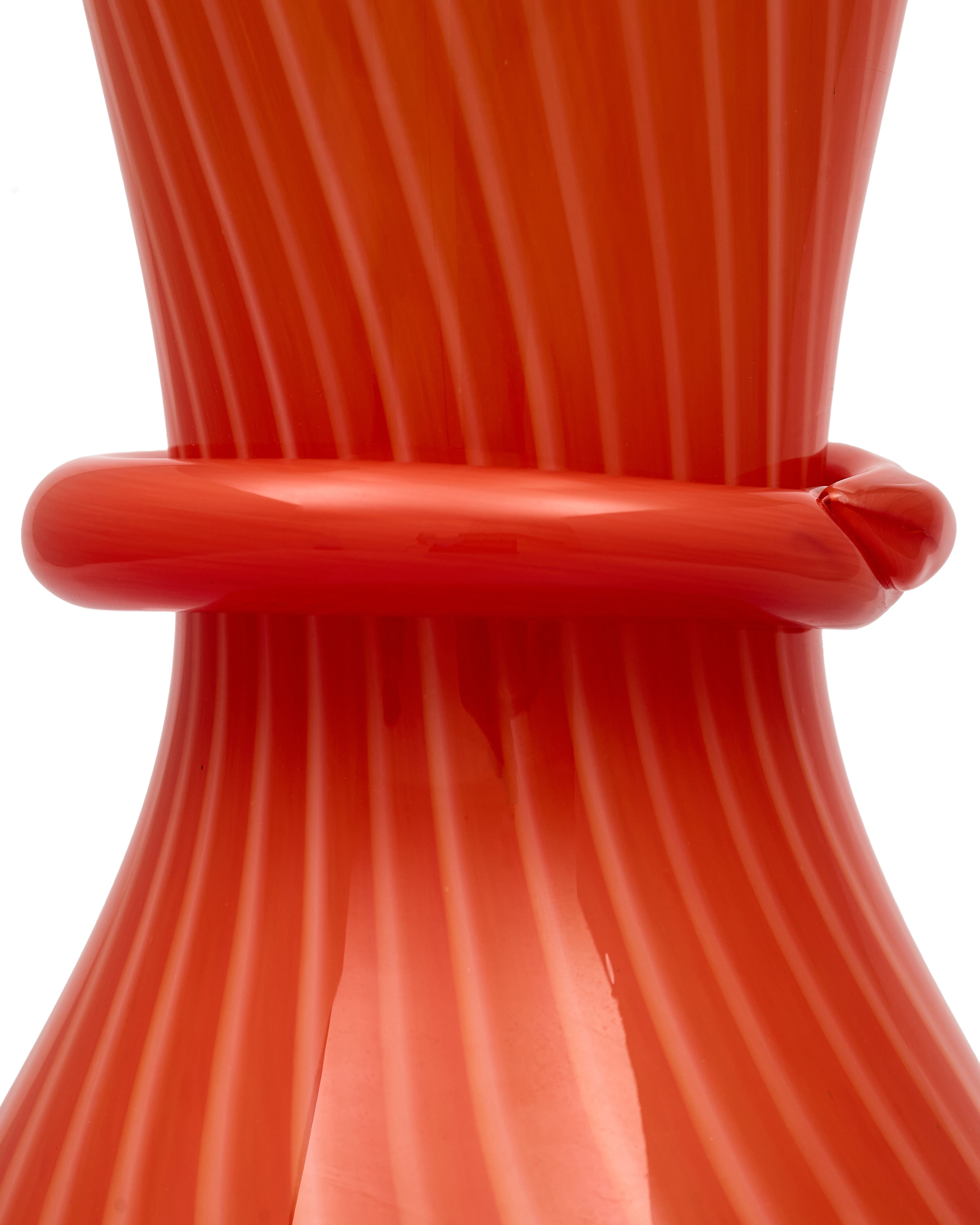 Noma Deep Coral Red Murano Vase