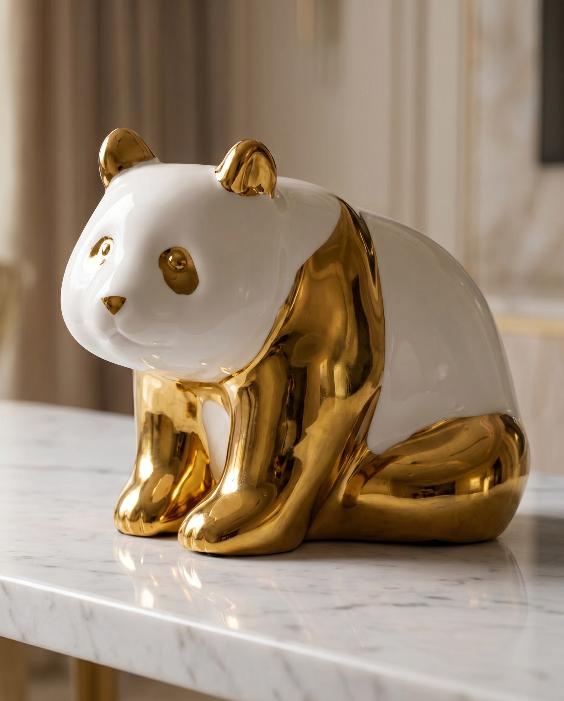 Lunara Ceramic Lazy Golden Panda Figurine