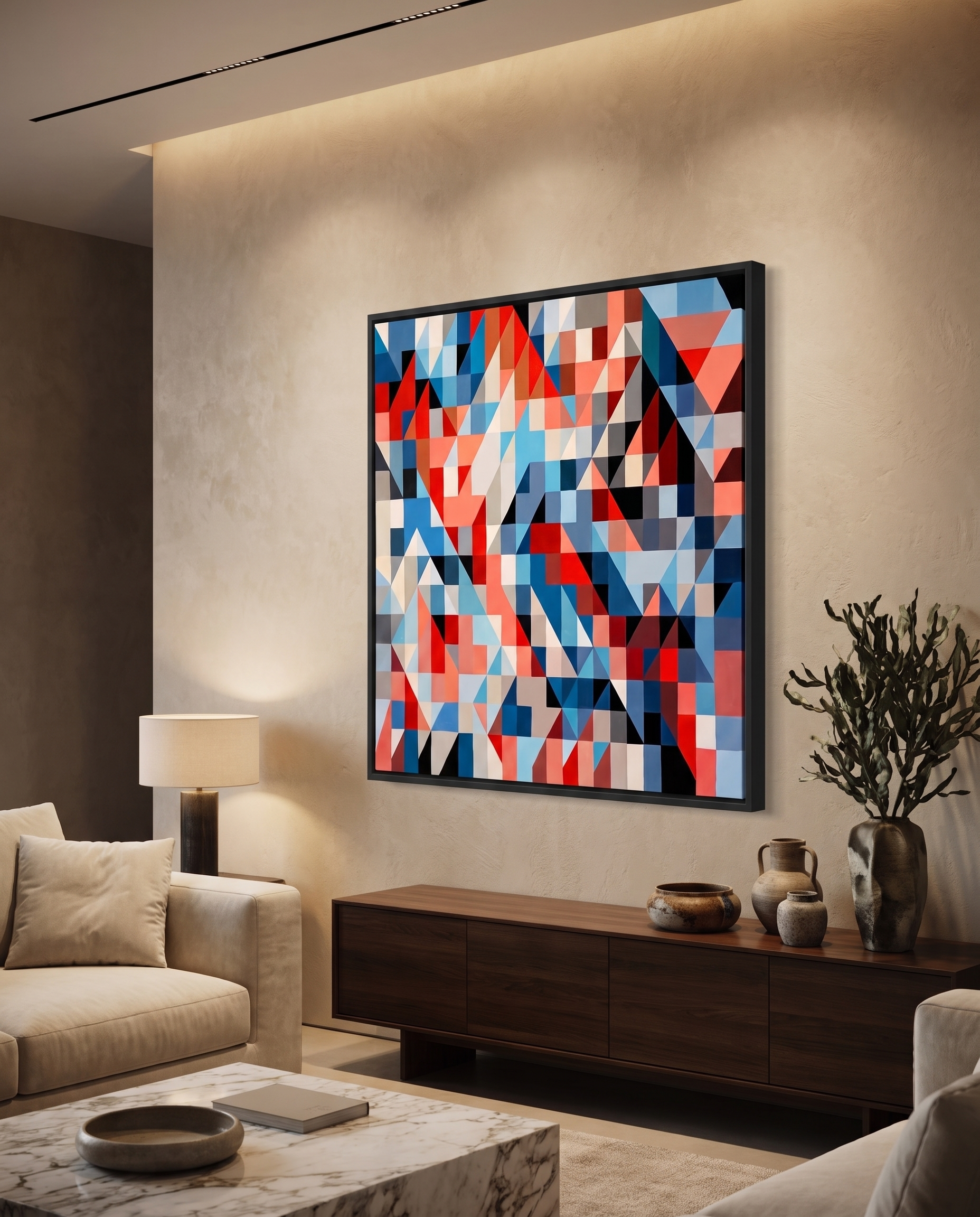 Prismic Aura - Geometric Illusion Modern Wallart