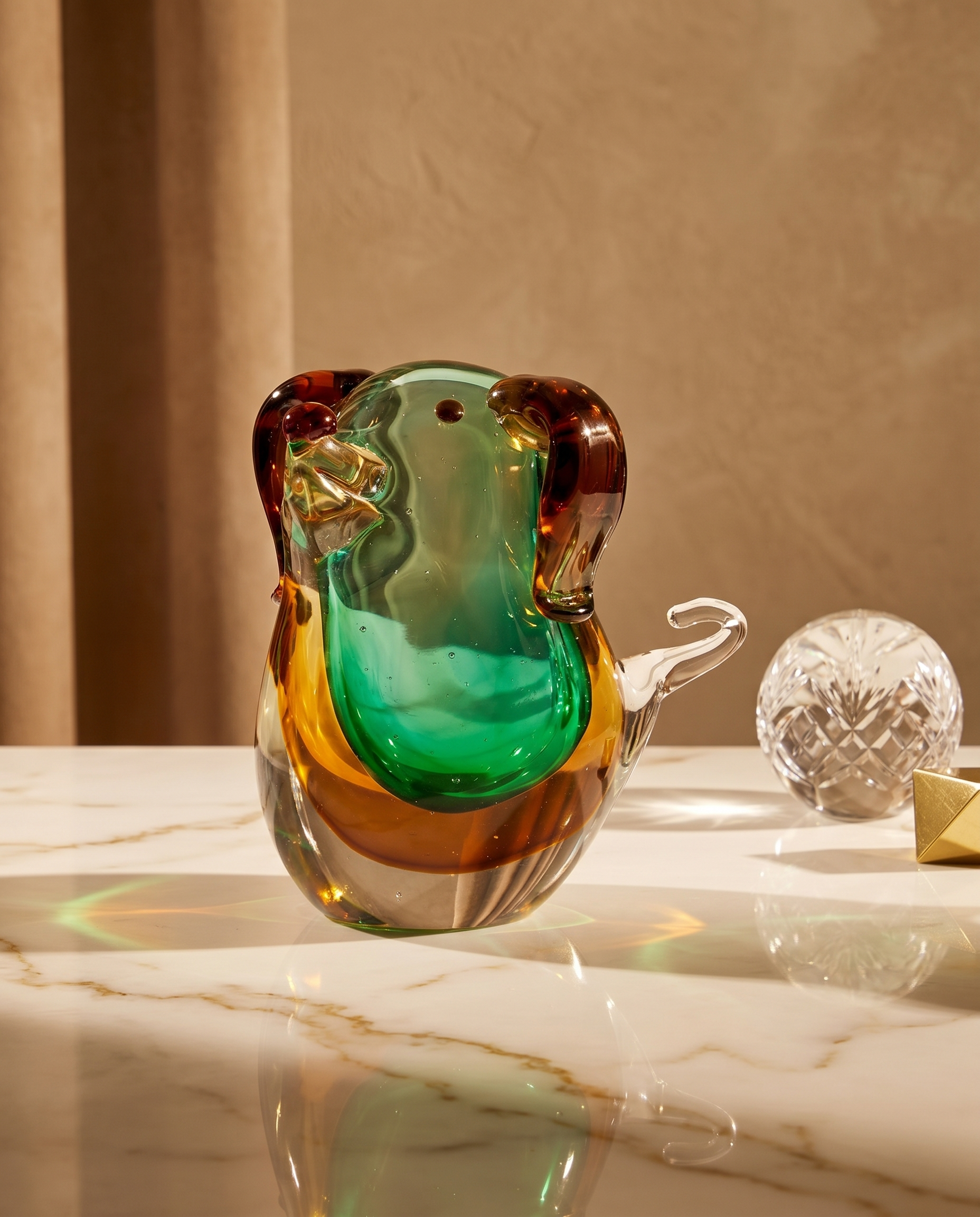 Glossy Puppy Crystal Glass Decor